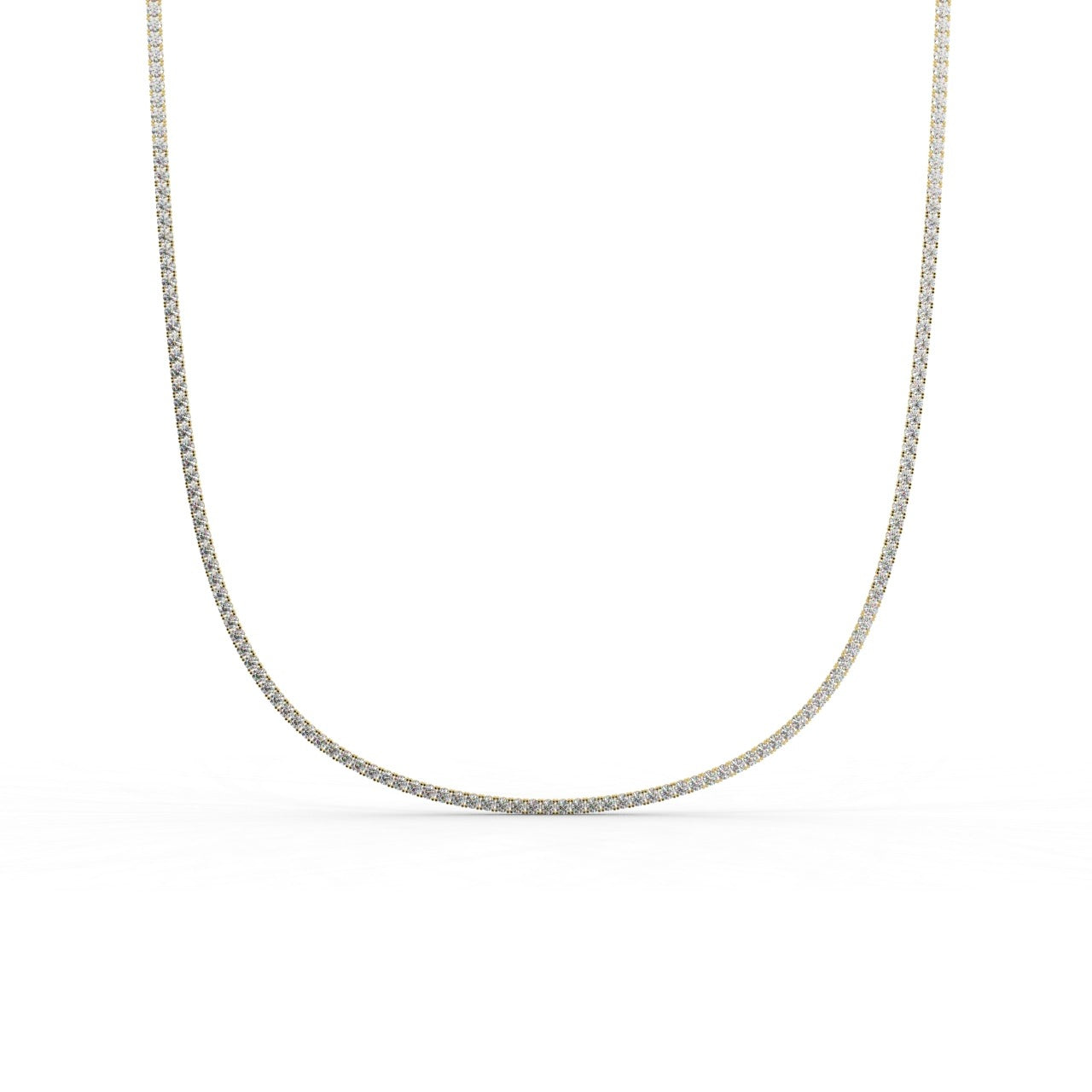 Chiara Diamond Tennis Necklace - Yellow Gold 4mm#Metal Colour_Yellow Gold#Stone Size_4mm