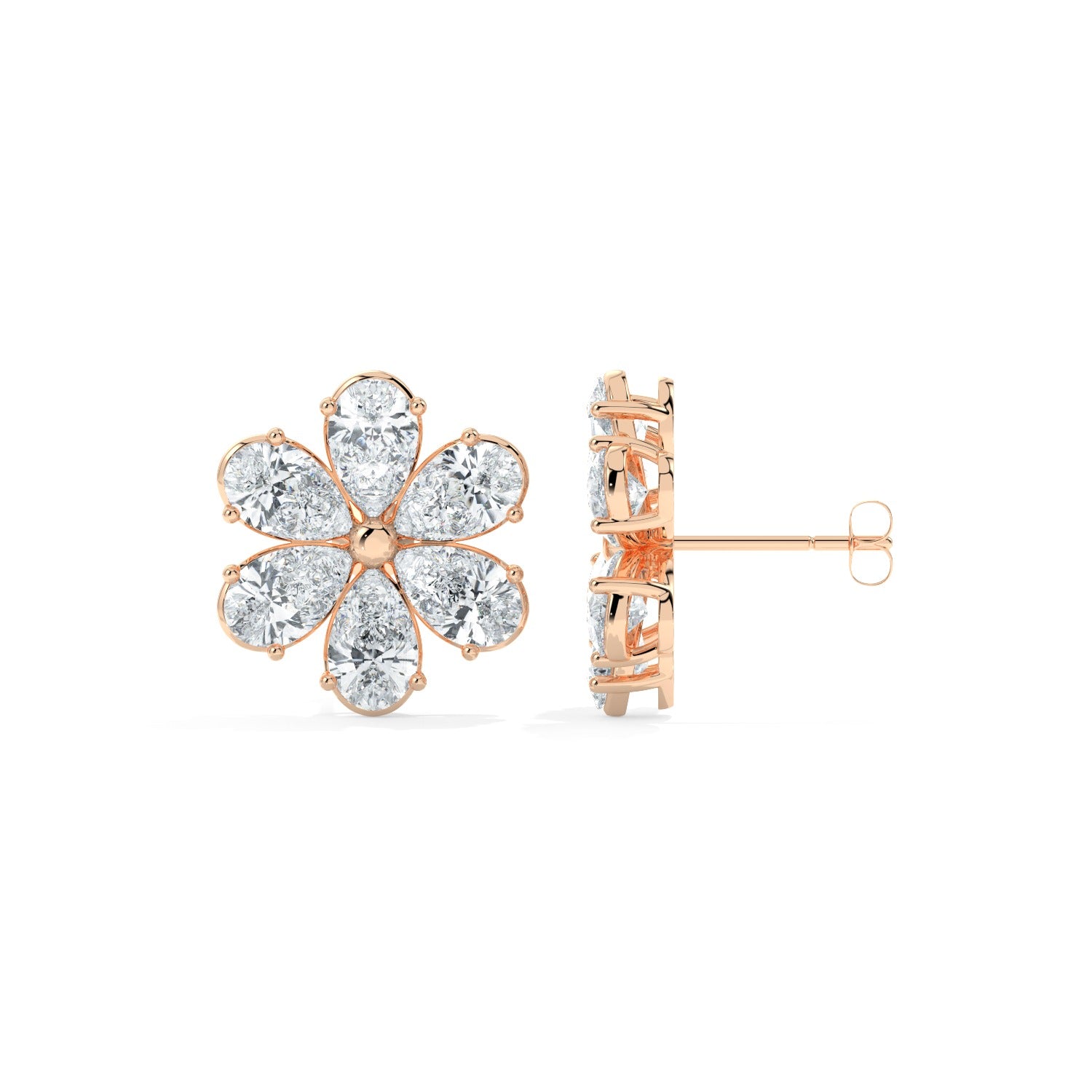 Bloom Stud Earrings - Rose Gold#Metal Colour_Rose Gold