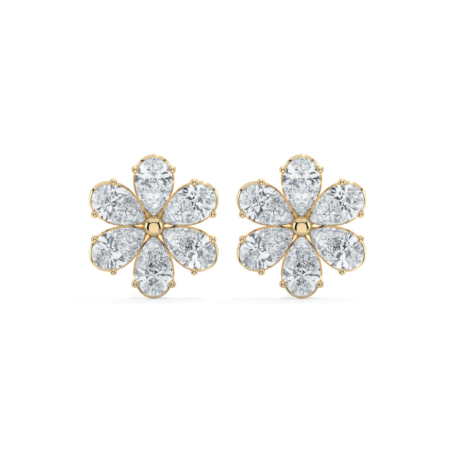 Bloom Stud Earrings - Yellow Gold#Metal Colour_Yellow Gold