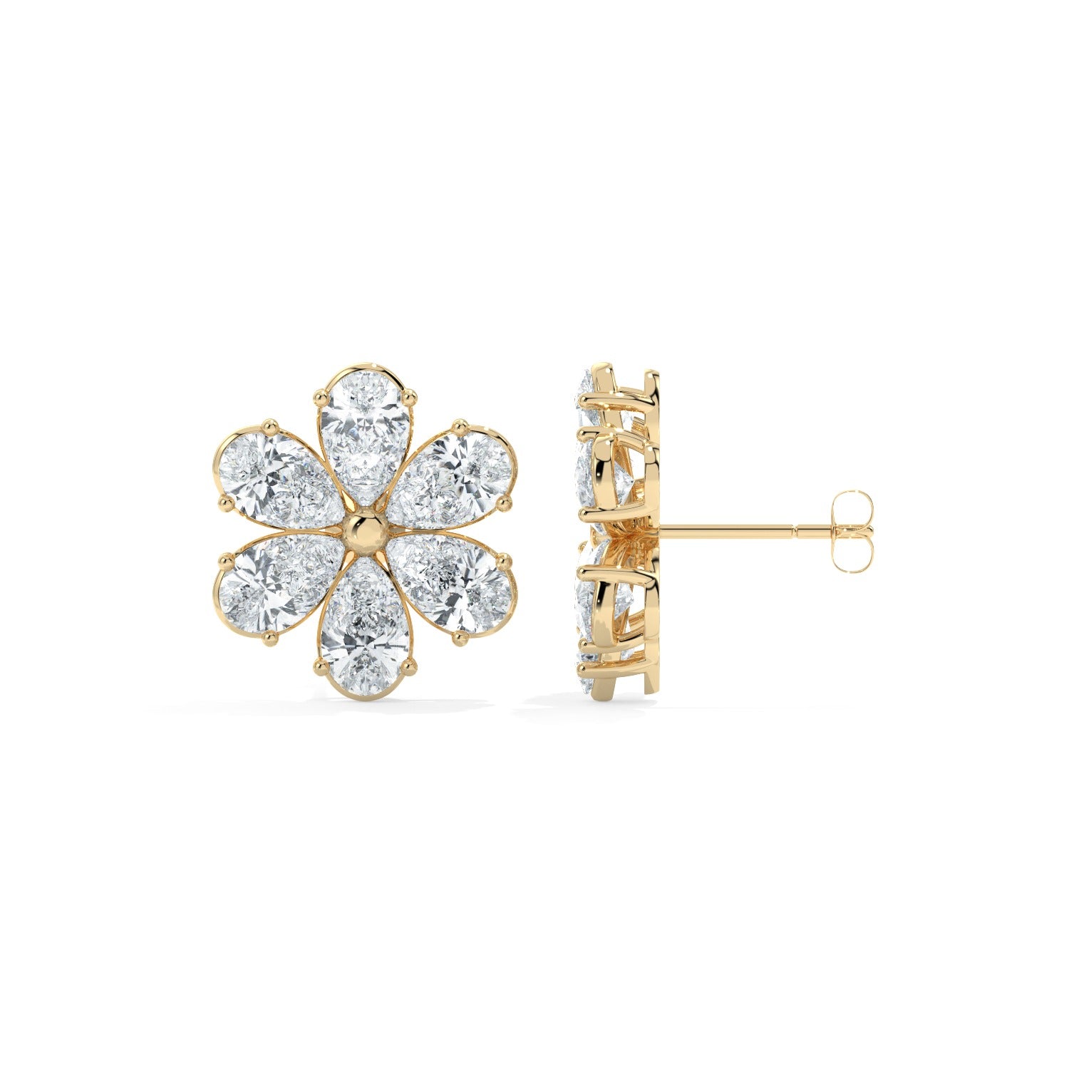 Bloom Stud Earrings - Yellow Gold#Metal Colour_Yellow Gold