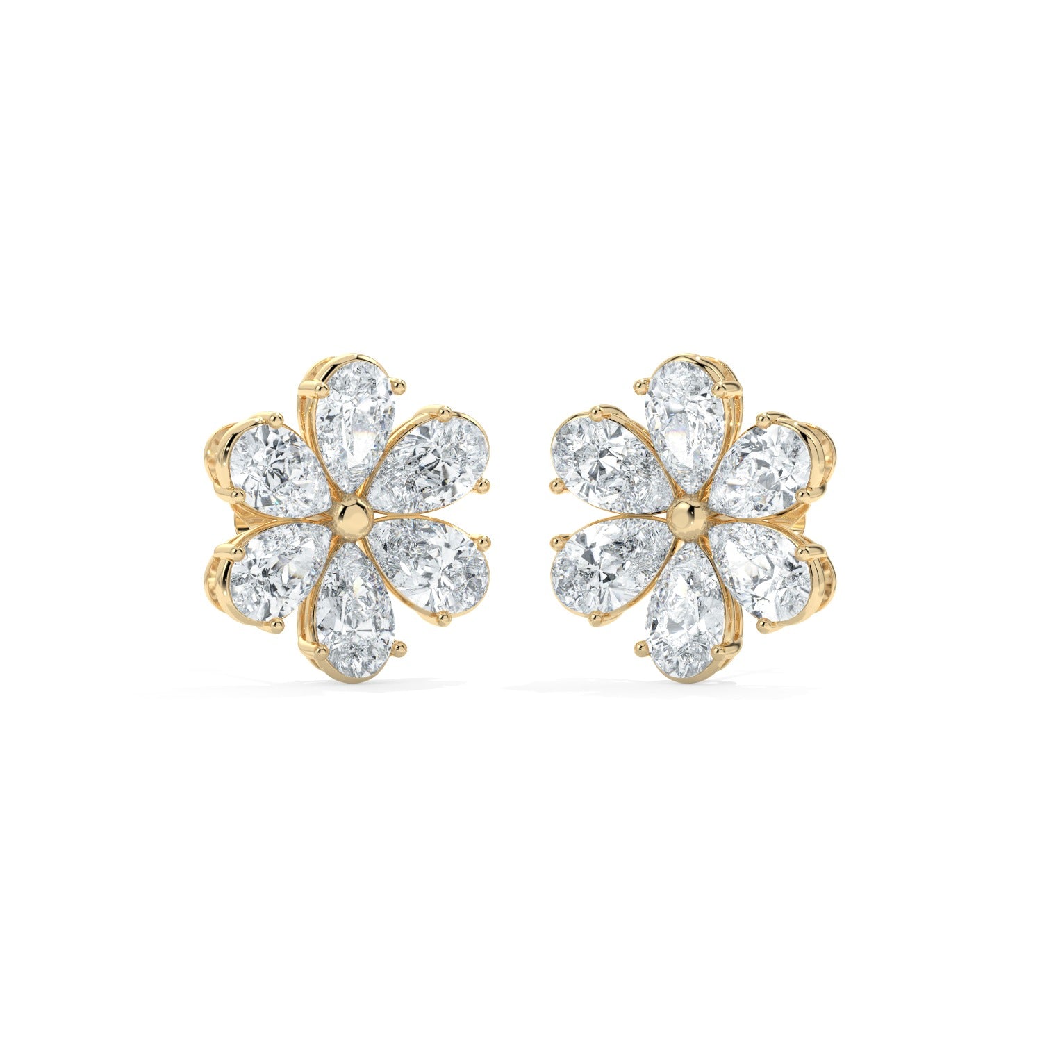 Bloom Stud Earrings - Yellow Gold#Metal Colour_Yellow Gold