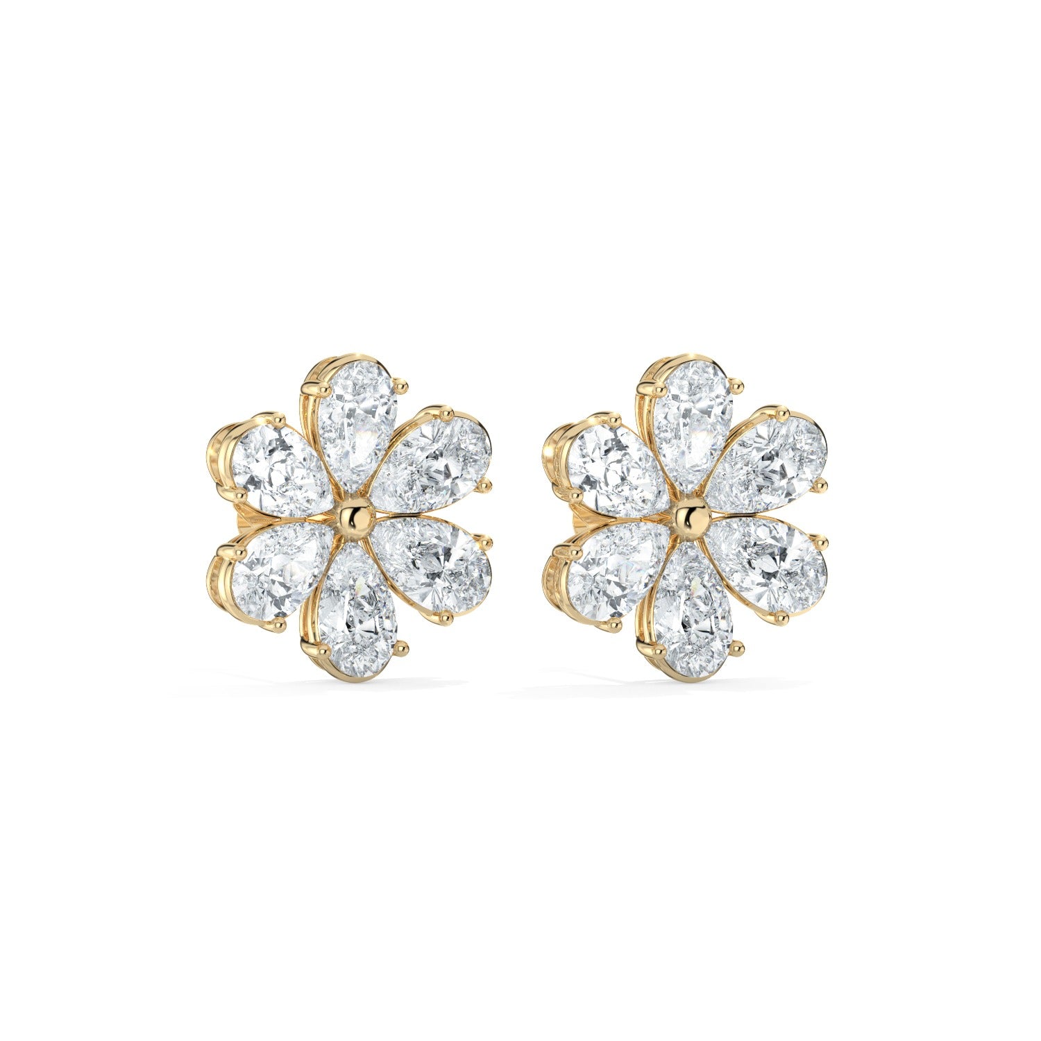 Bloom Stud Earrings - Yellow Gold#Metal Colour_Yellow Gold