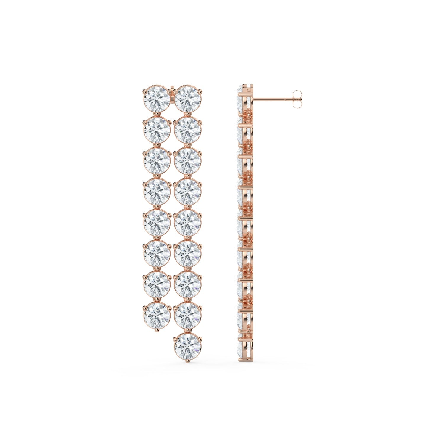 Cascade Diamond Earrings - Rose Gold#Metal Colour_Rose Gold