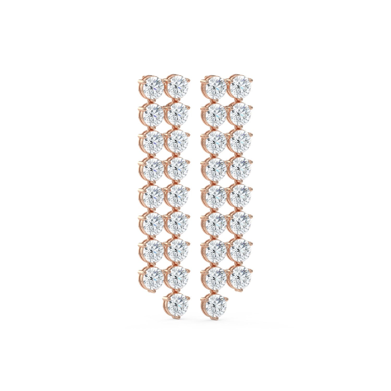 Cascade Diamond Earrings - Rose Gold#Metal Colour_Rose Gold