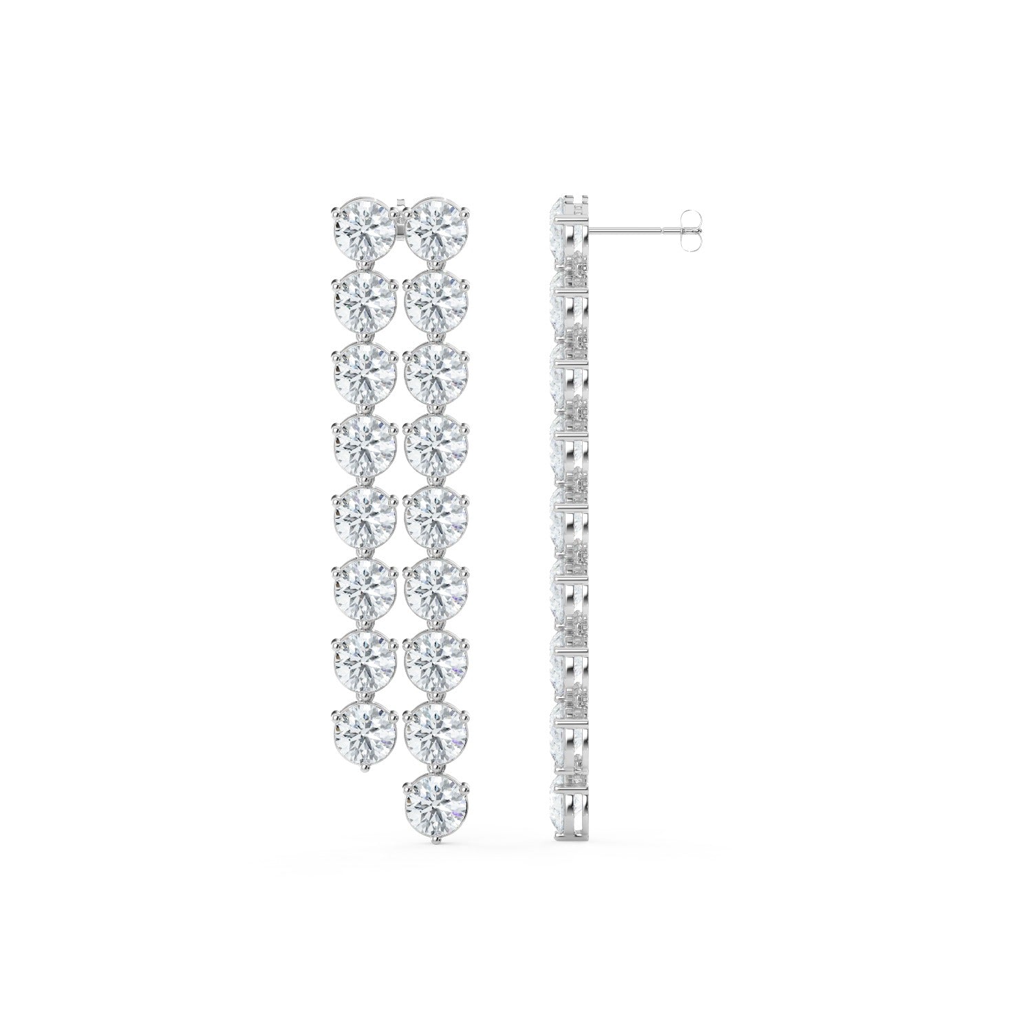 Cascade Diamond Earrings - White Gold#Metal Colour_White Gold