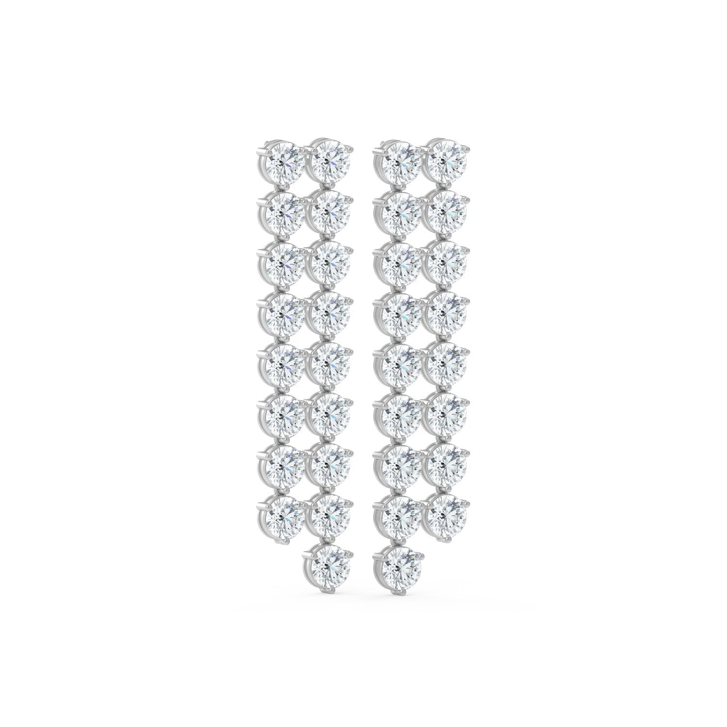 Cascade Diamond Earrings - White Gold#Metal Colour_White Gold