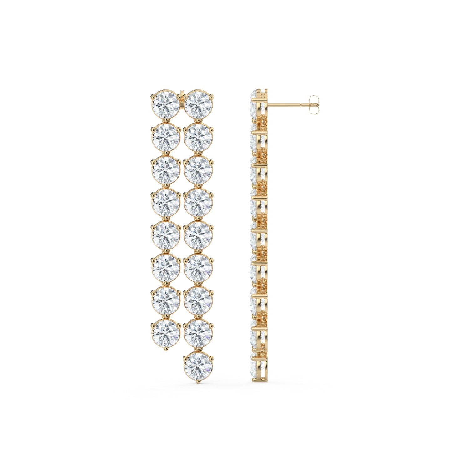 Cascade Diamond Earrings - Yellow Gold#Metal Colour_Yellow Gold