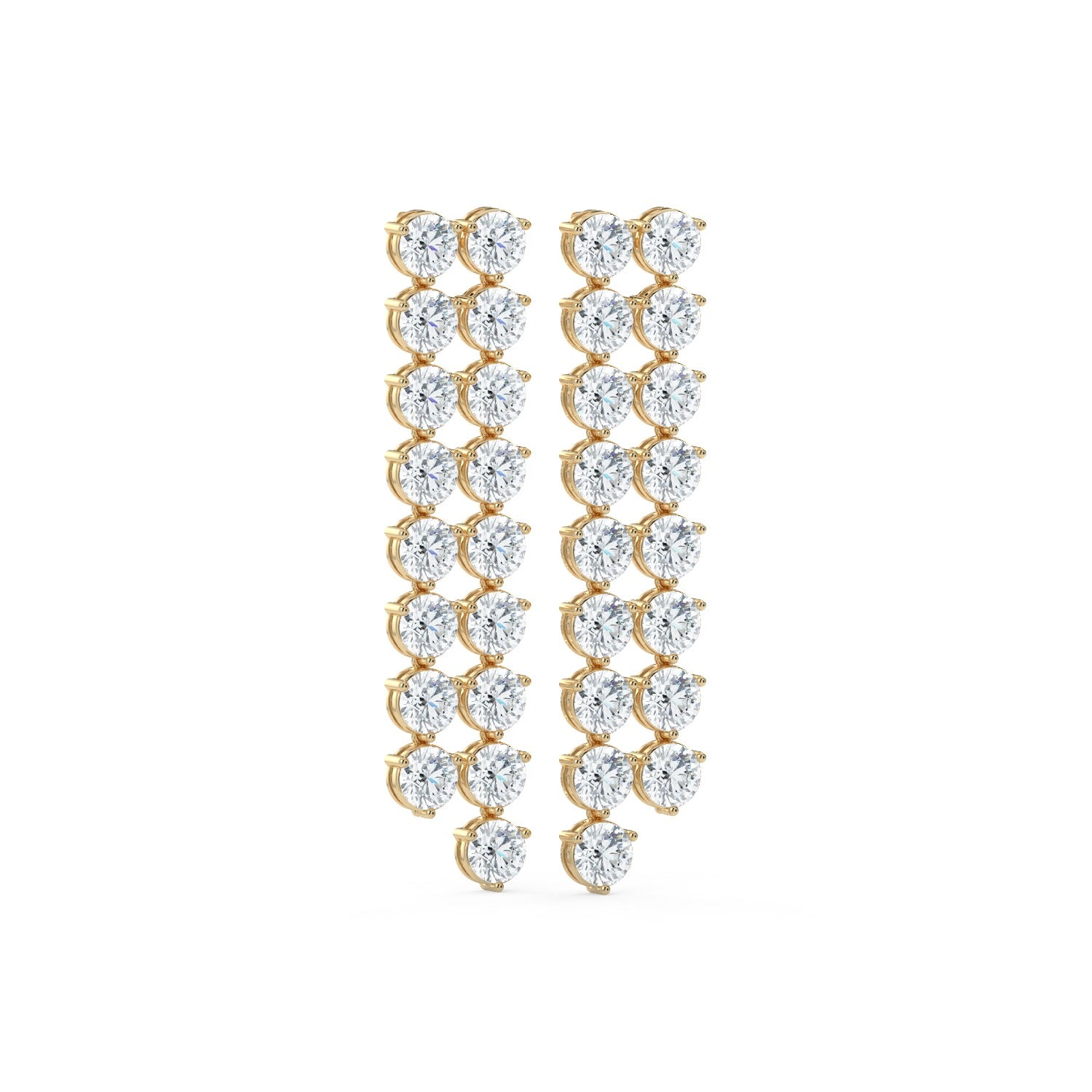 Cascade Diamond Earrings - Yellow Gold#Metal Colour_Yellow Gold