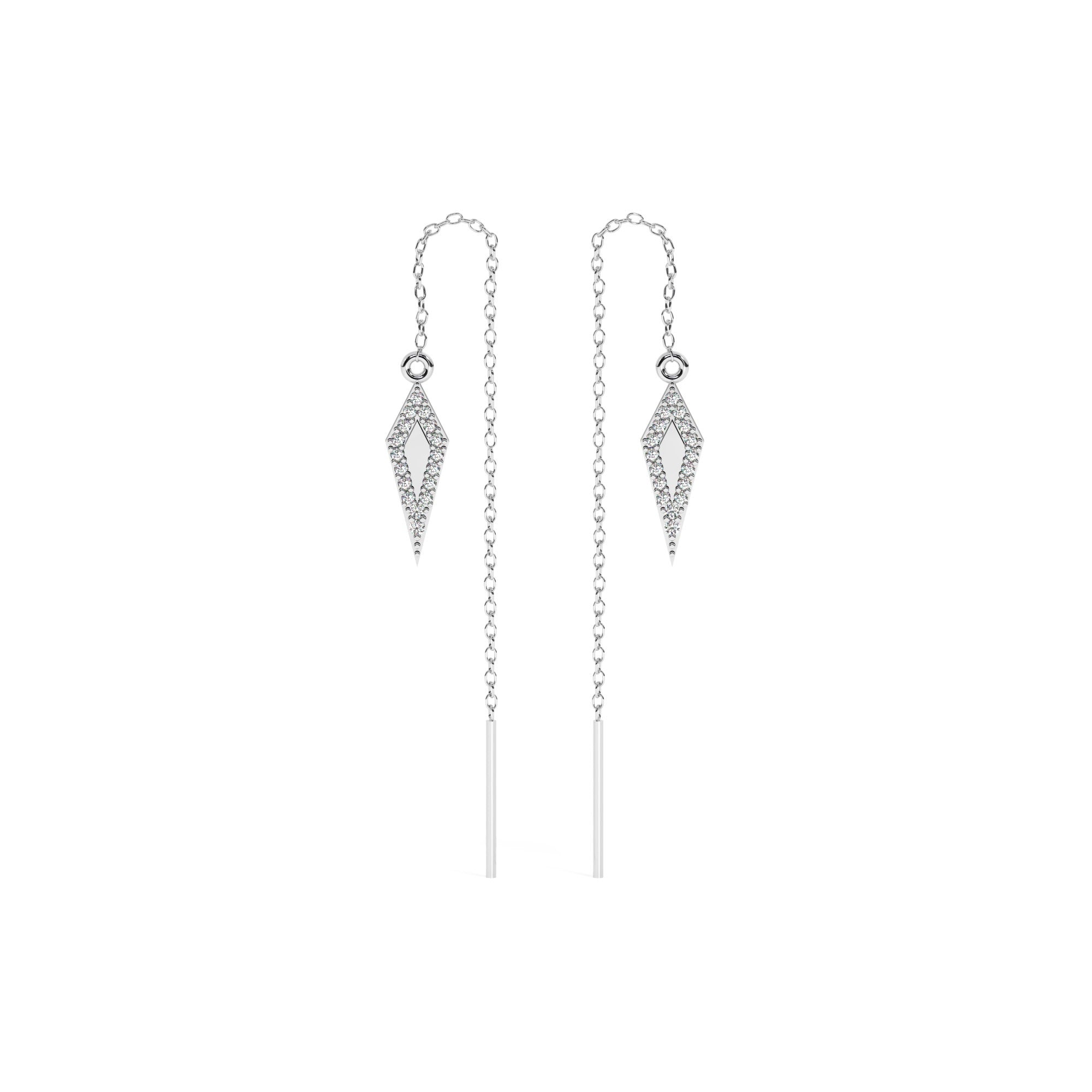 Contour Hang Earrings - White Gold#Metal Colour_White Gold
