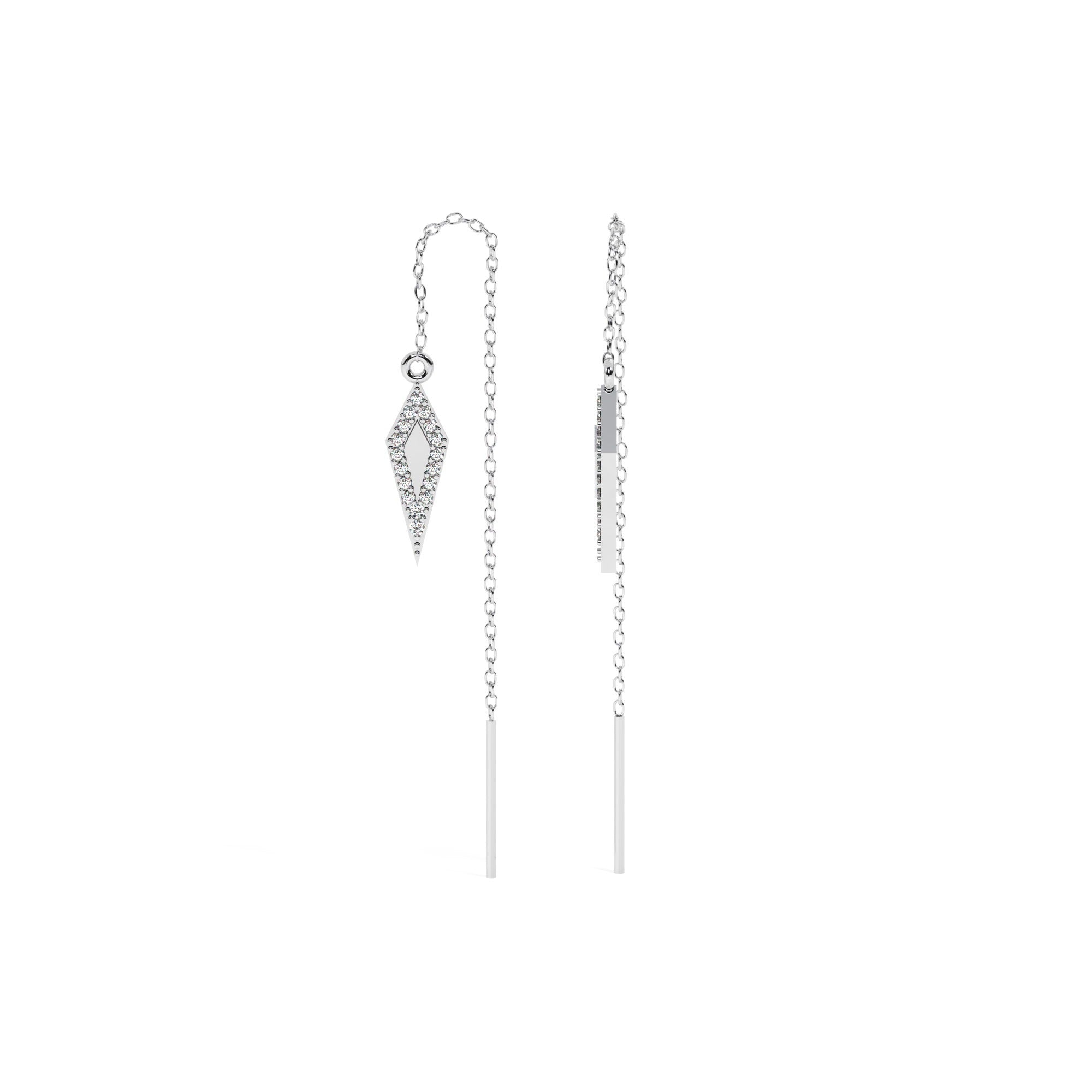 Contour Hang Earrings - White Gold#Metal Colour_White Gold