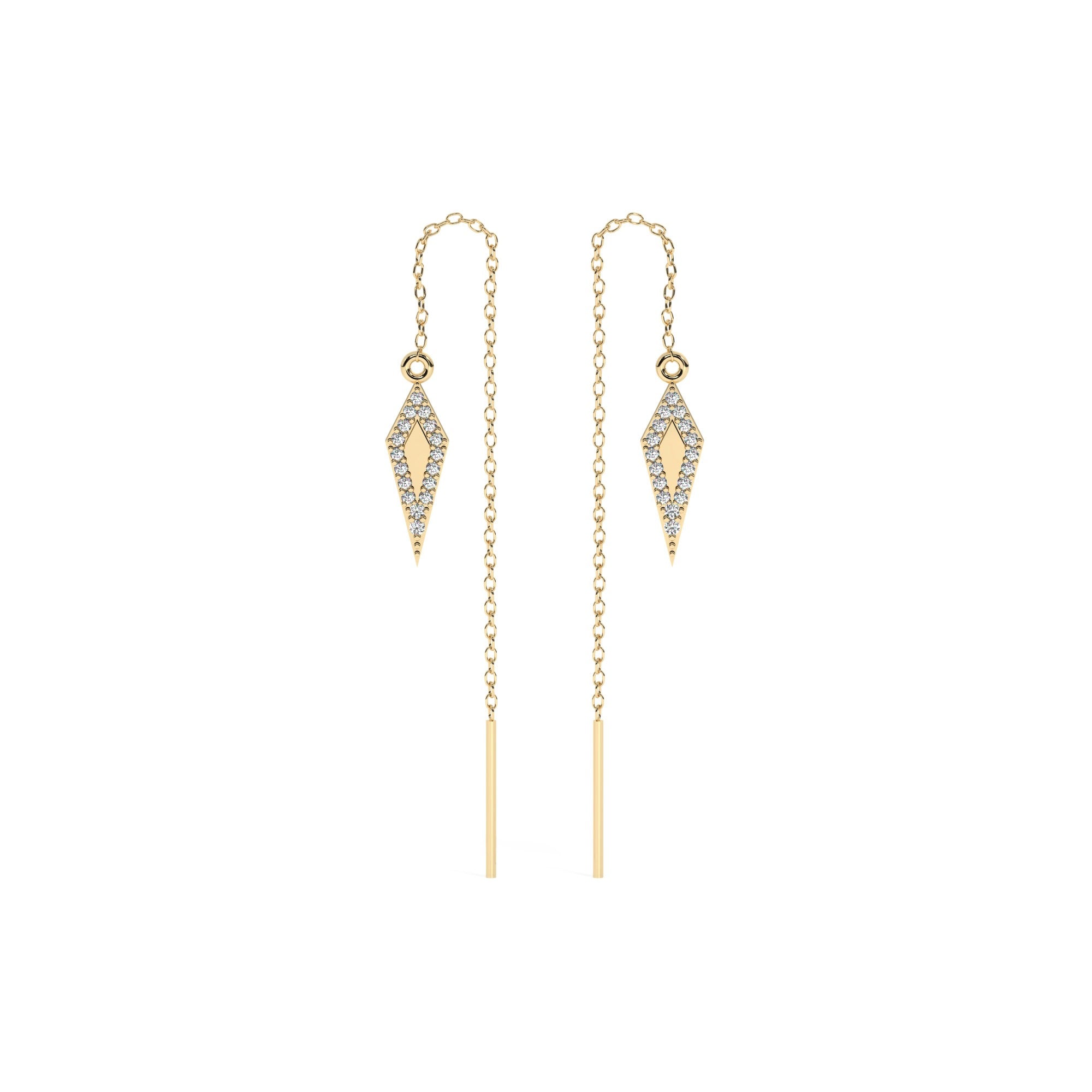 Contour Hang Earrings - Yellow Gold#Metal Colour_Yellow Gold