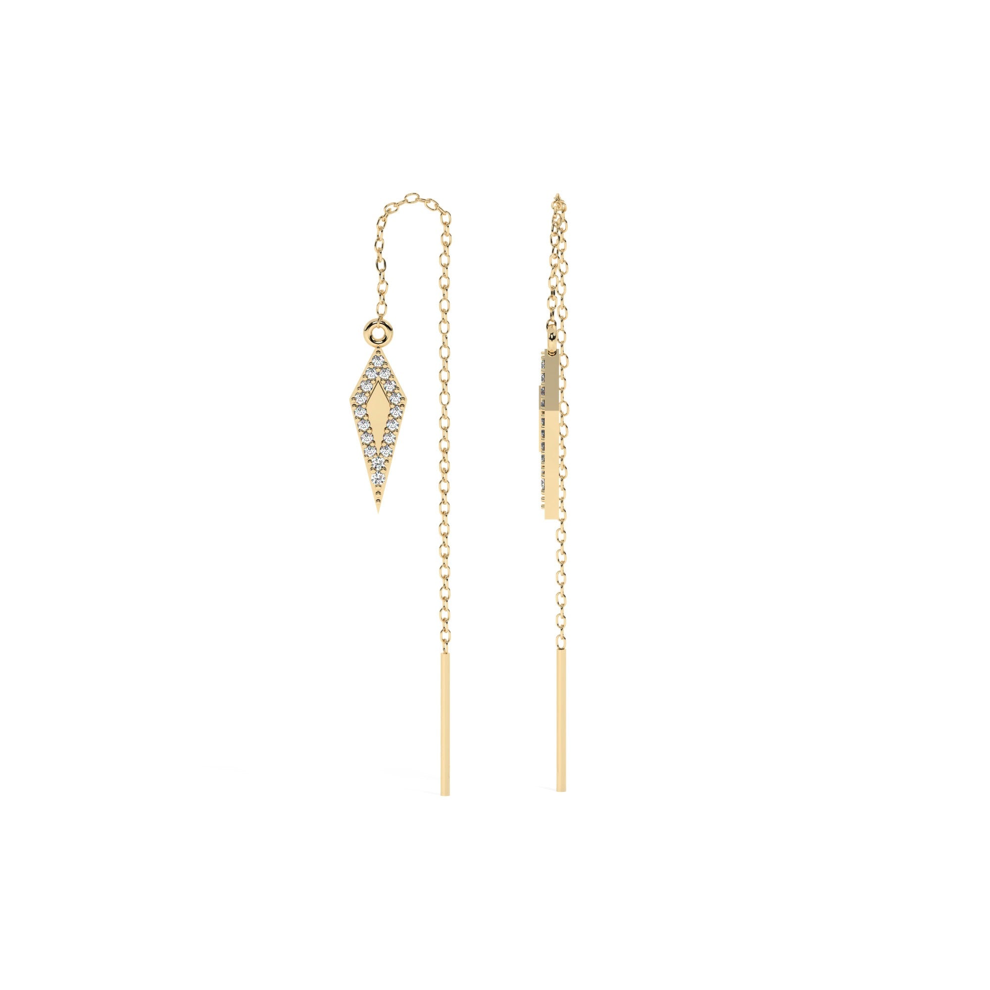 Contour Hang Earrings - Yellow Gold#Metal Colour_Yellow Gold