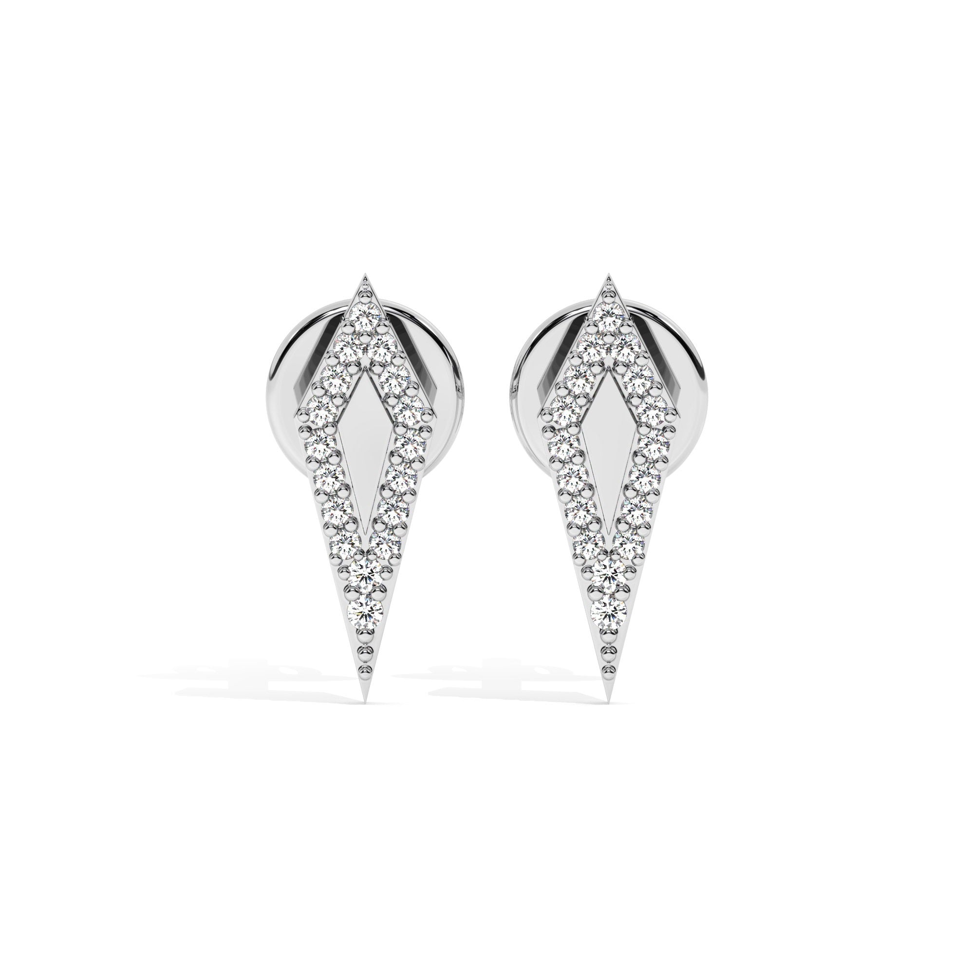 Contour Stud Earrings - White Gold#Metal Colour_White Gold