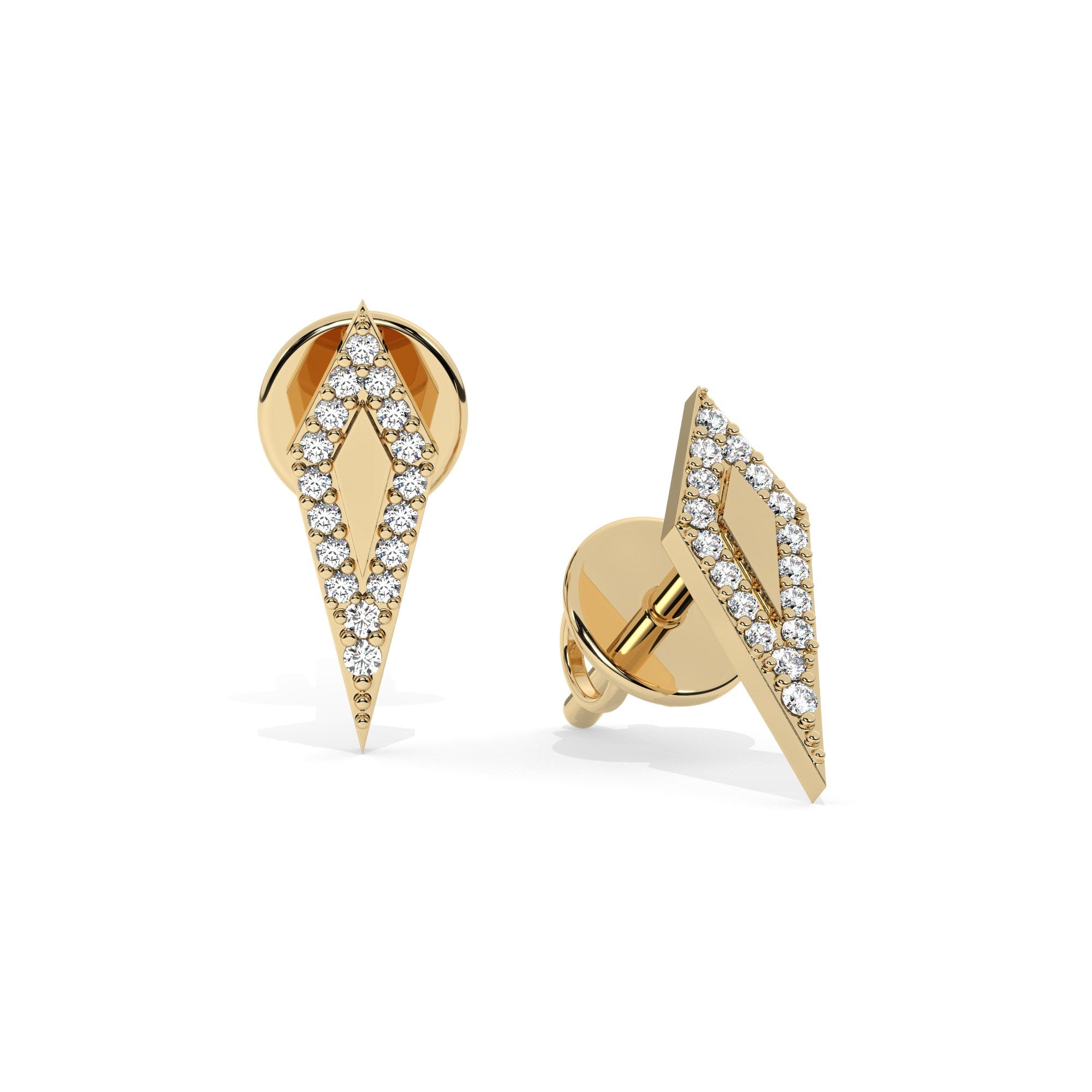 Contour Stud Earrings - Yellow Gold#Metal Colour_Yellow Gold