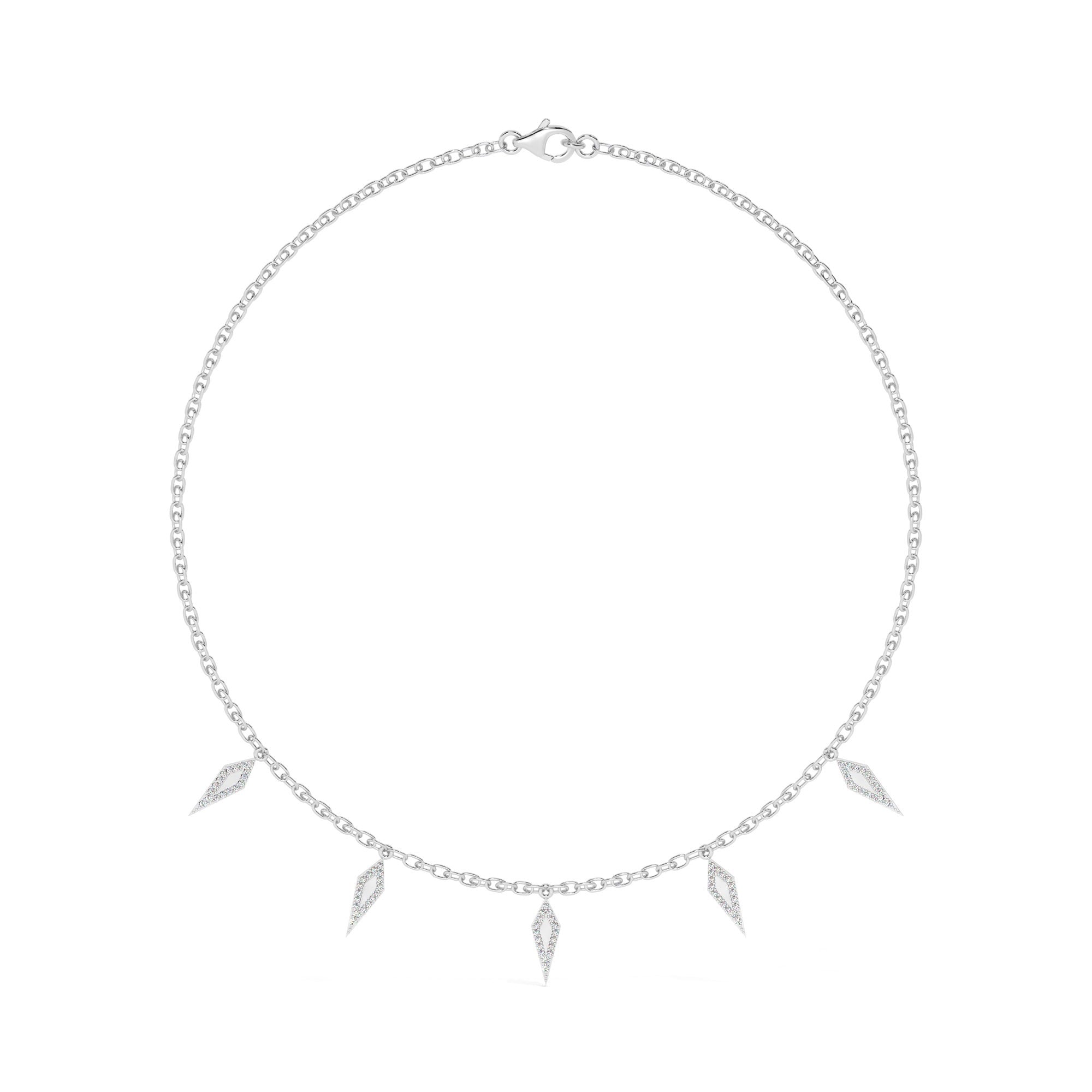 Contour Necklace - White Gold#Metal Colour_White Gold