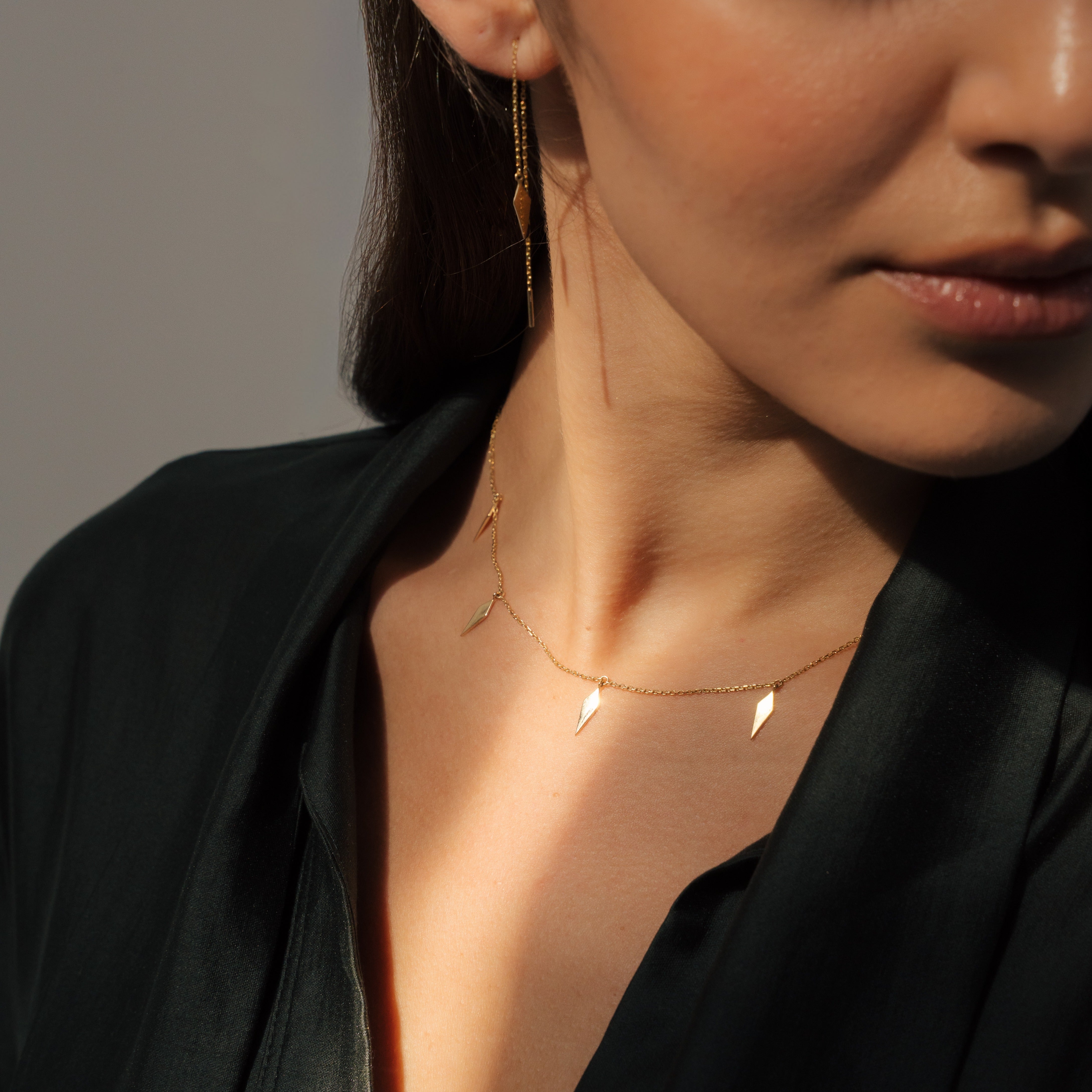 Essence Hang Earrings - White Gold lifestyle#Metal Colour_White Gold