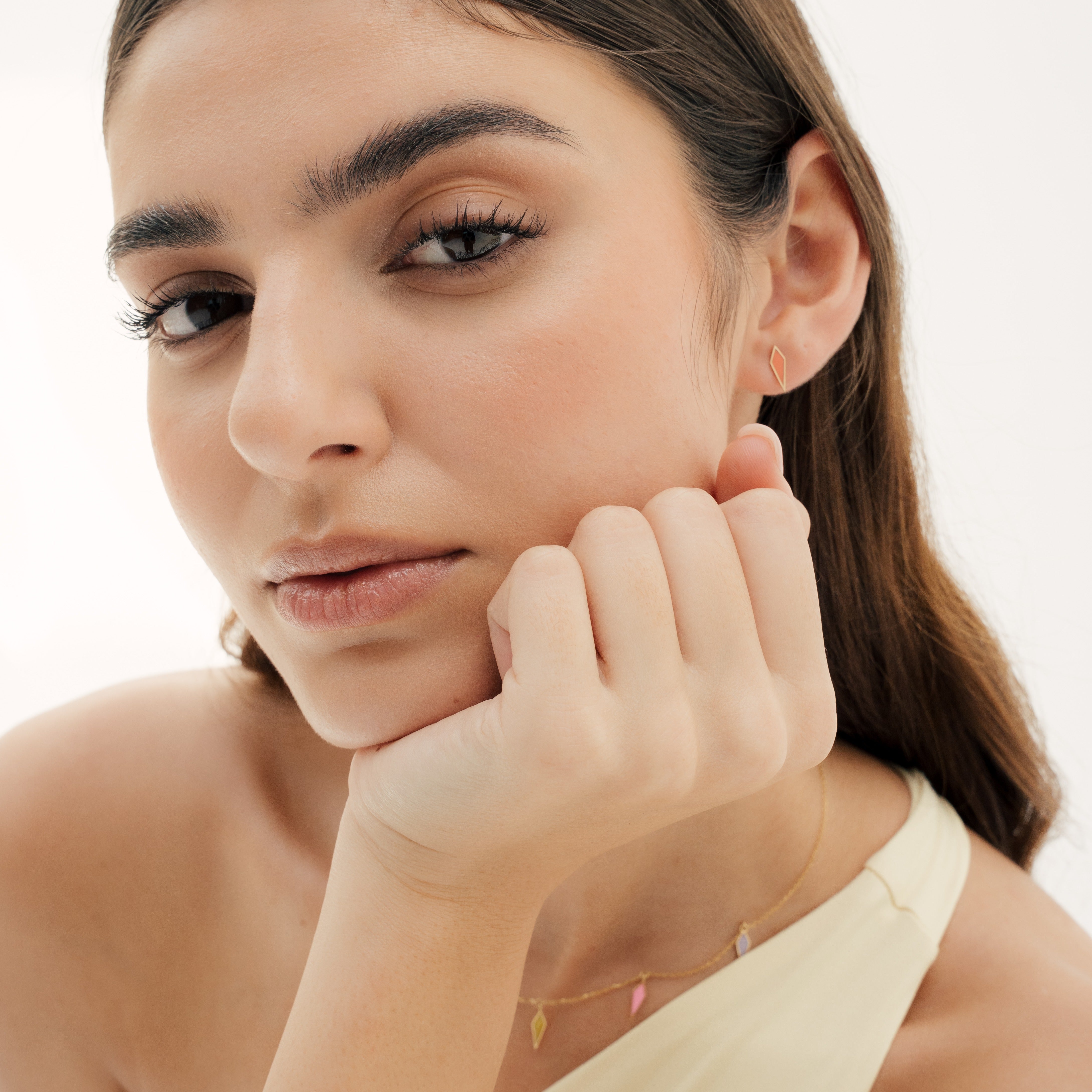 Hue Stud Earrings - Rose Gold lifestyle#Metal Colour_Rose Gold