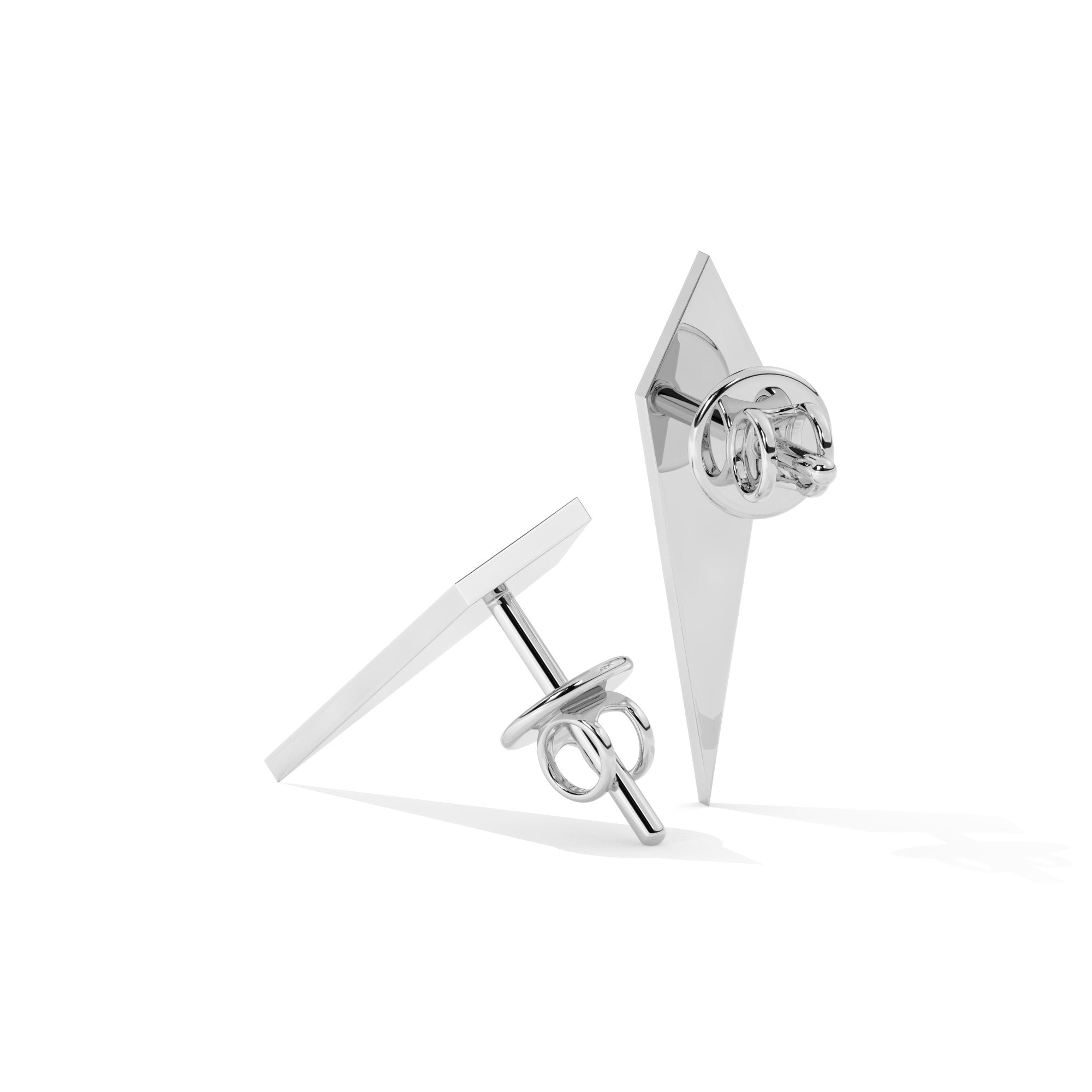 Hue Bold Stud Earrings - White Gold#Metal Colour_White Gold