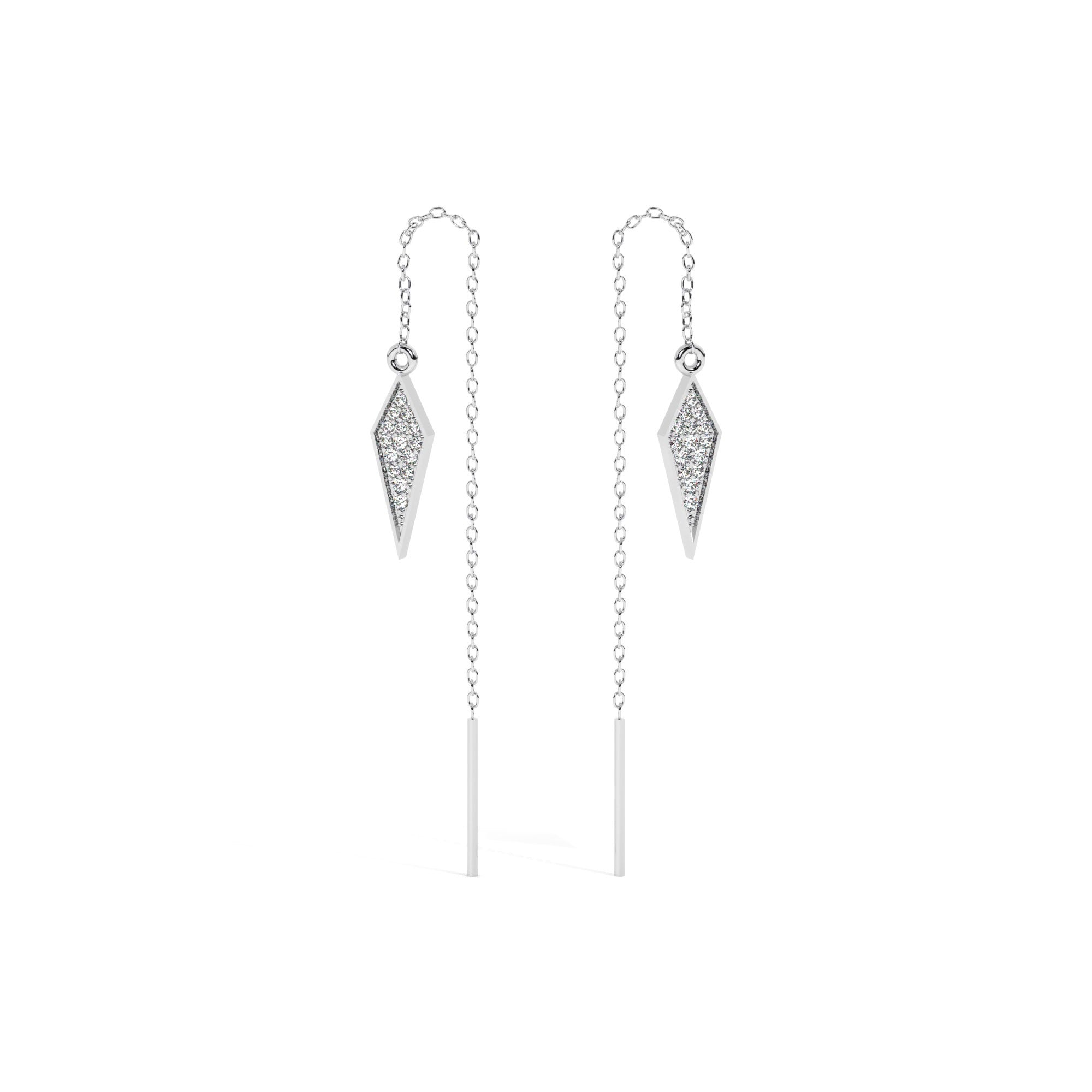 Lustre Hang Earrings - White Gold#Metal Colour_White Gold