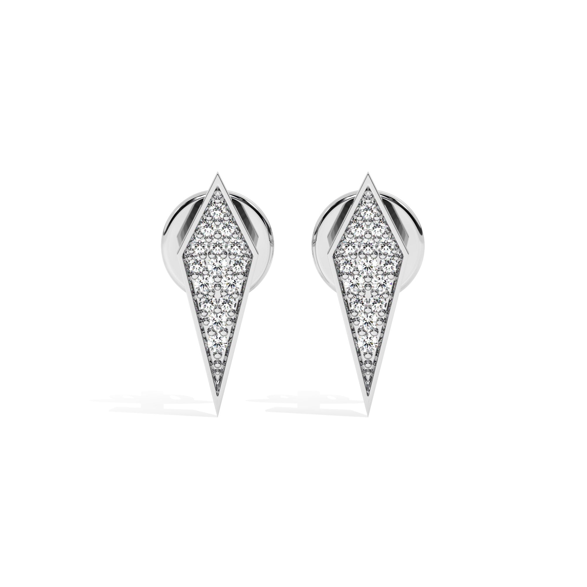 Lustre Stud Earrings - White Gold#Metal Colour_White Gold