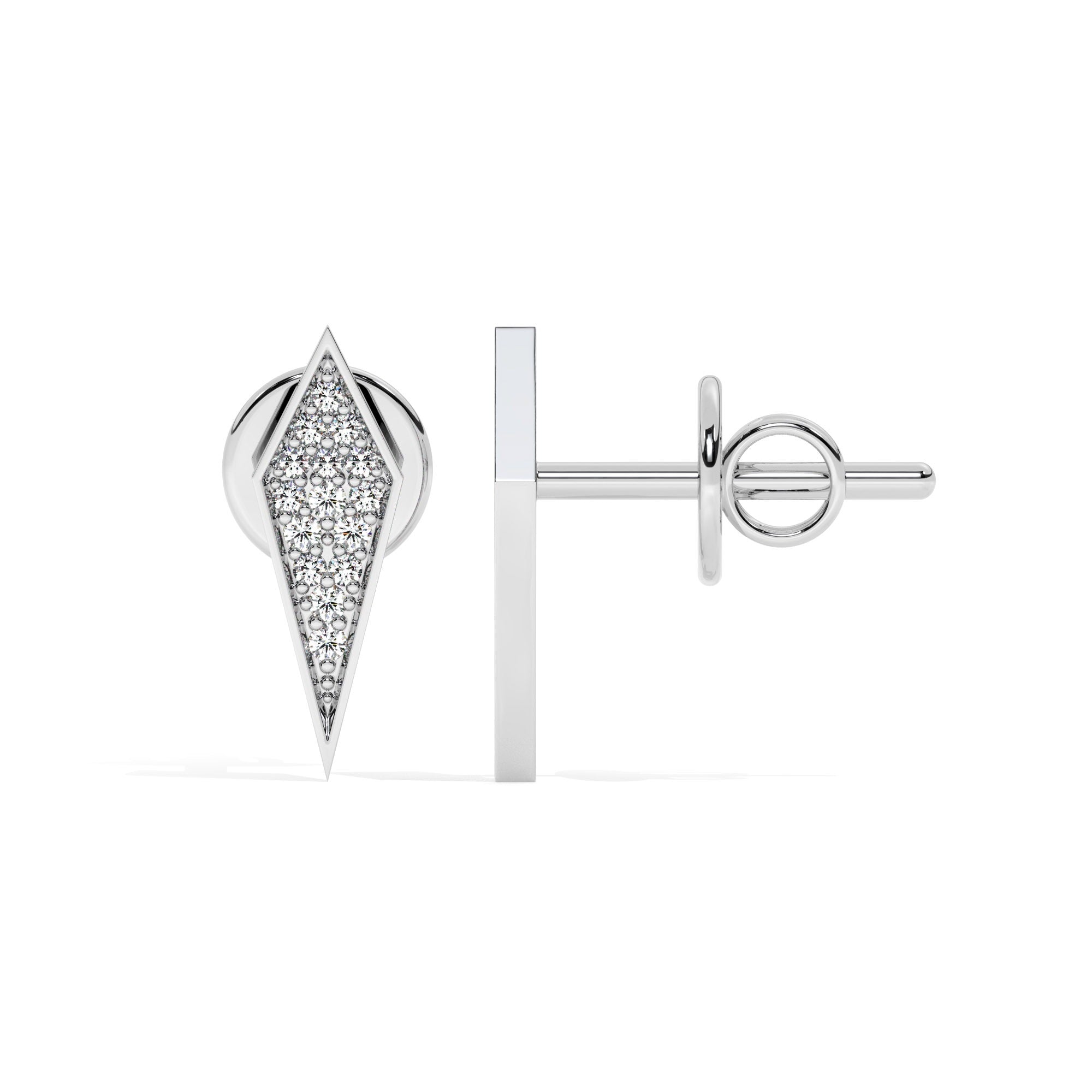Lustre Stud Earrings - White Gold#Metal Colour_White Gold