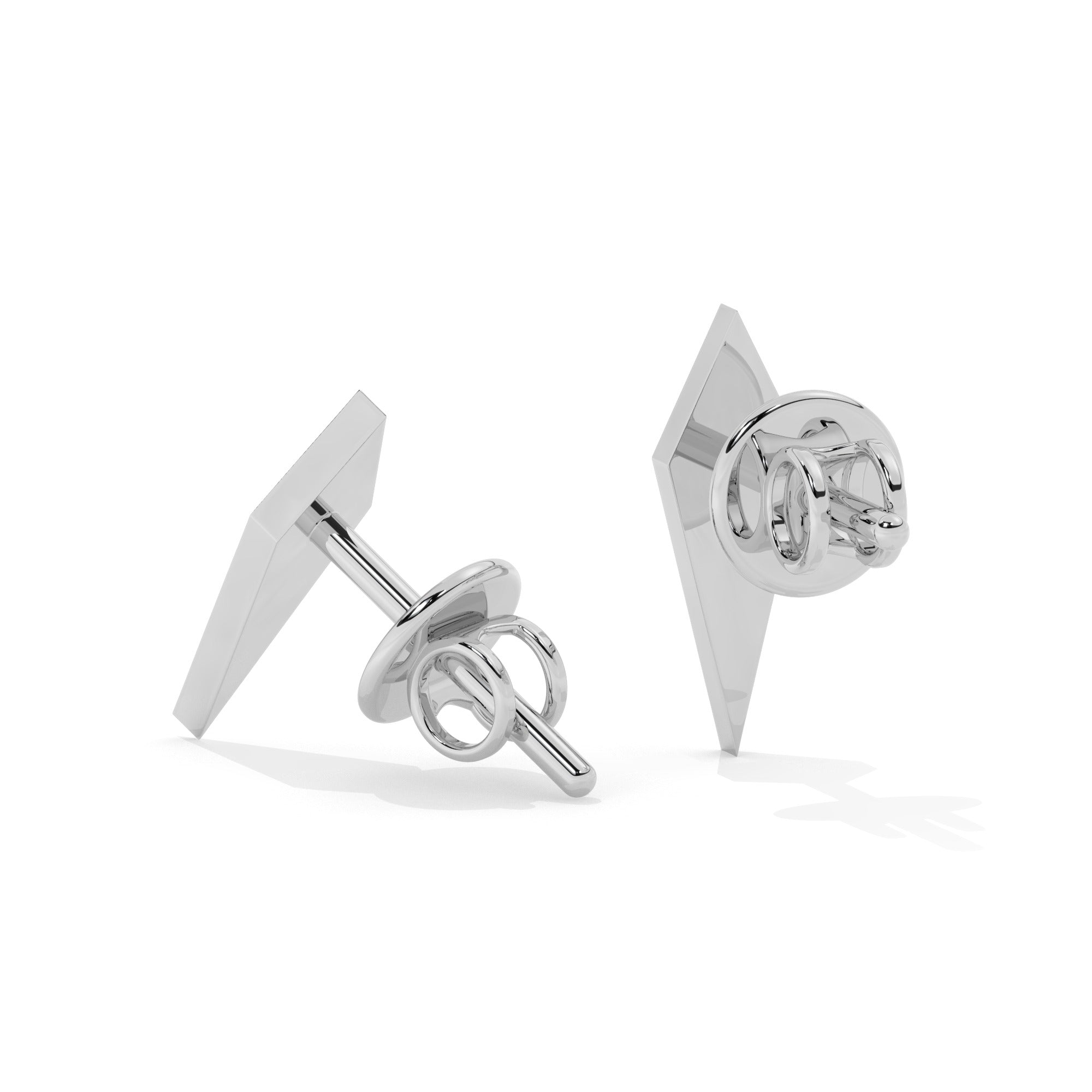 Lustre Stud Earrings - White Gold#Metal Colour_White Gold