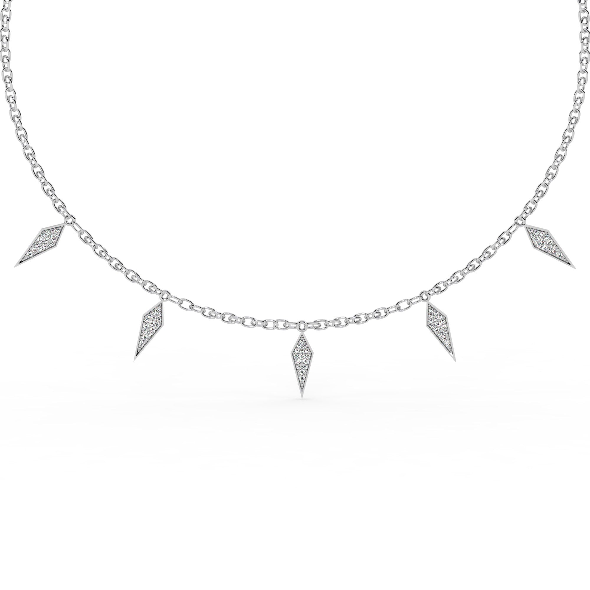Lustre Necklace - White Gold#Metal Colour_White Gold