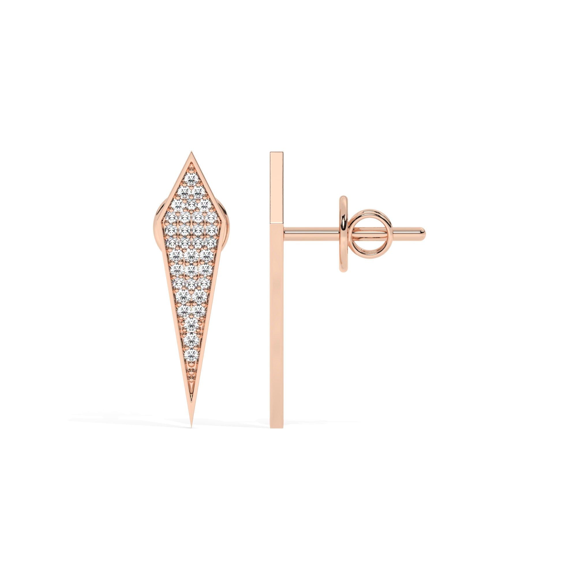 Lustre Bold Stud Earrings - Rose Gold#Metal Colour_Rose Gold