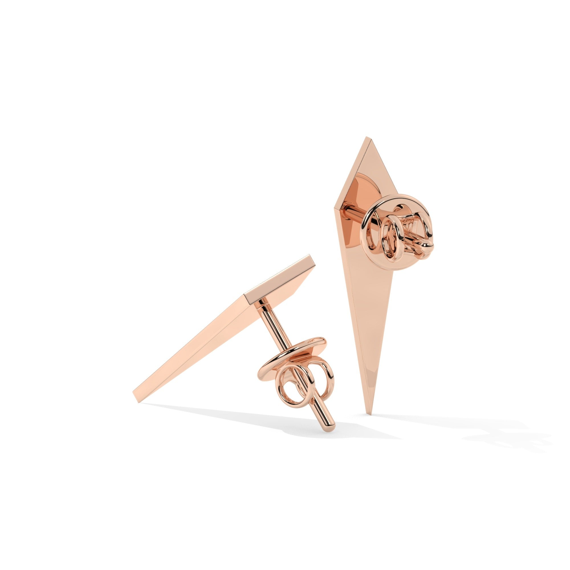 Lustre Bold Stud Earrings - Rose Gold#Metal Colour_Rose Gold