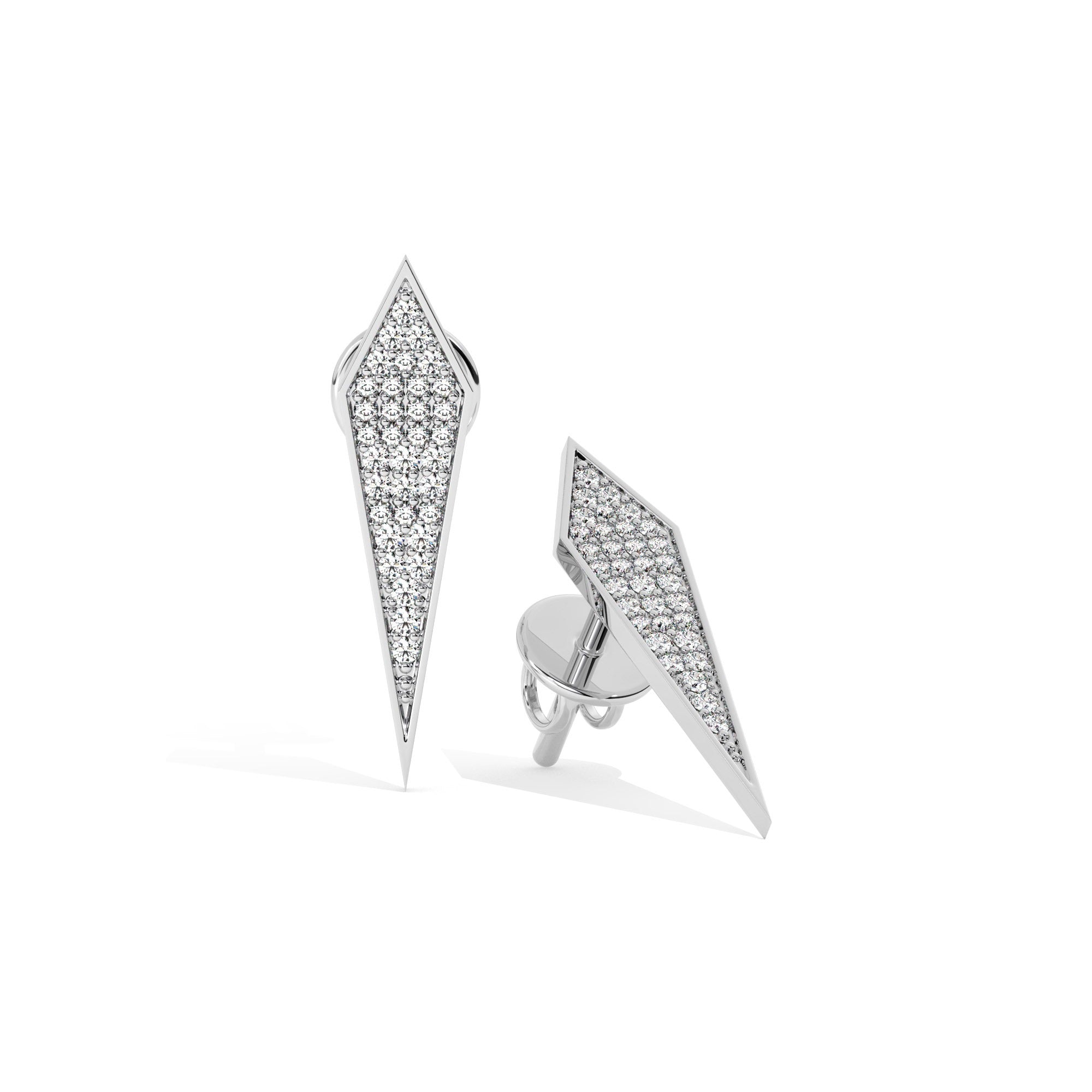 Lustre Bold Stud Earrings - White Gold#Metal Colour_White Gold