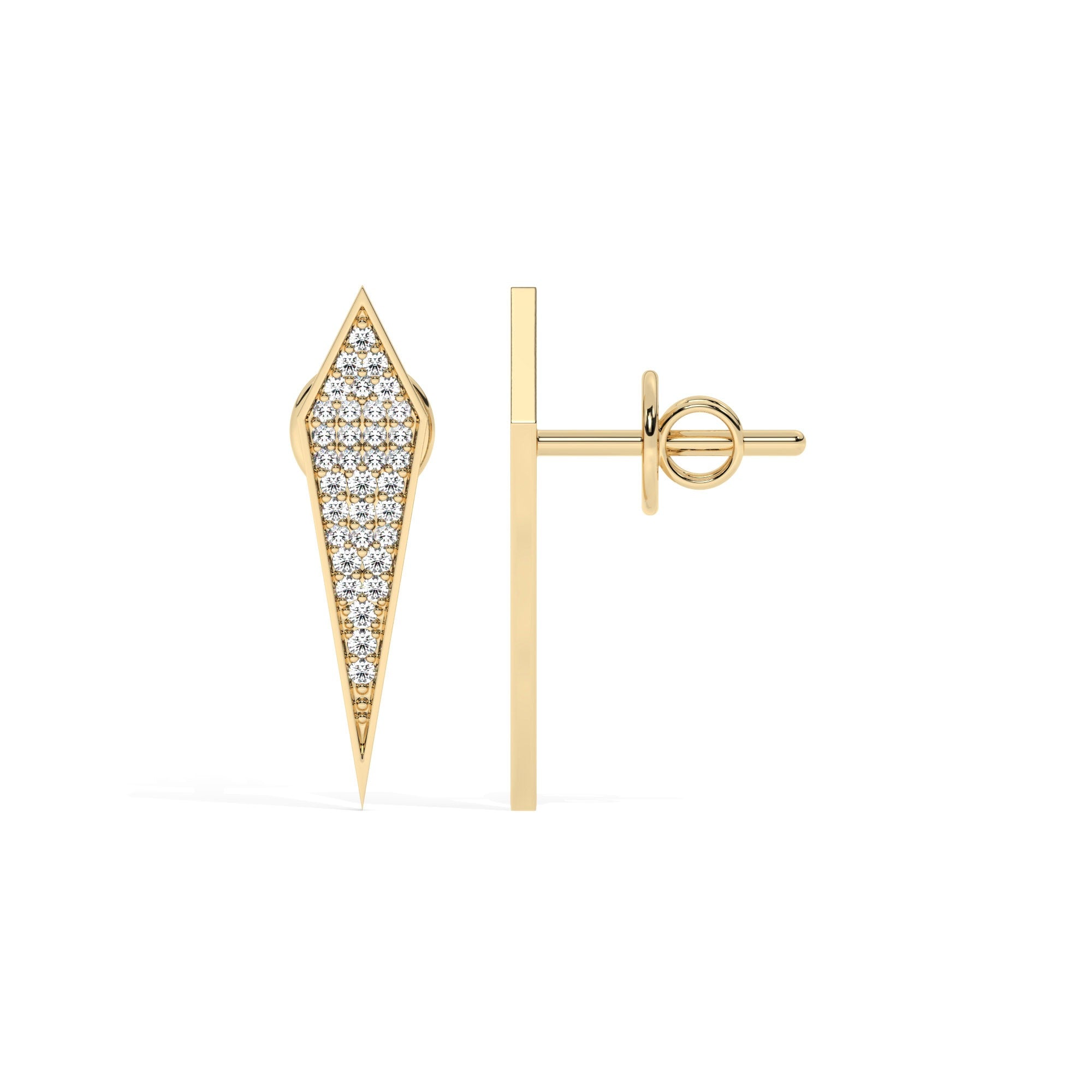 Lustre Bold Stud Earrings - Yellow Gold#Metal Colour_Yellow Gold