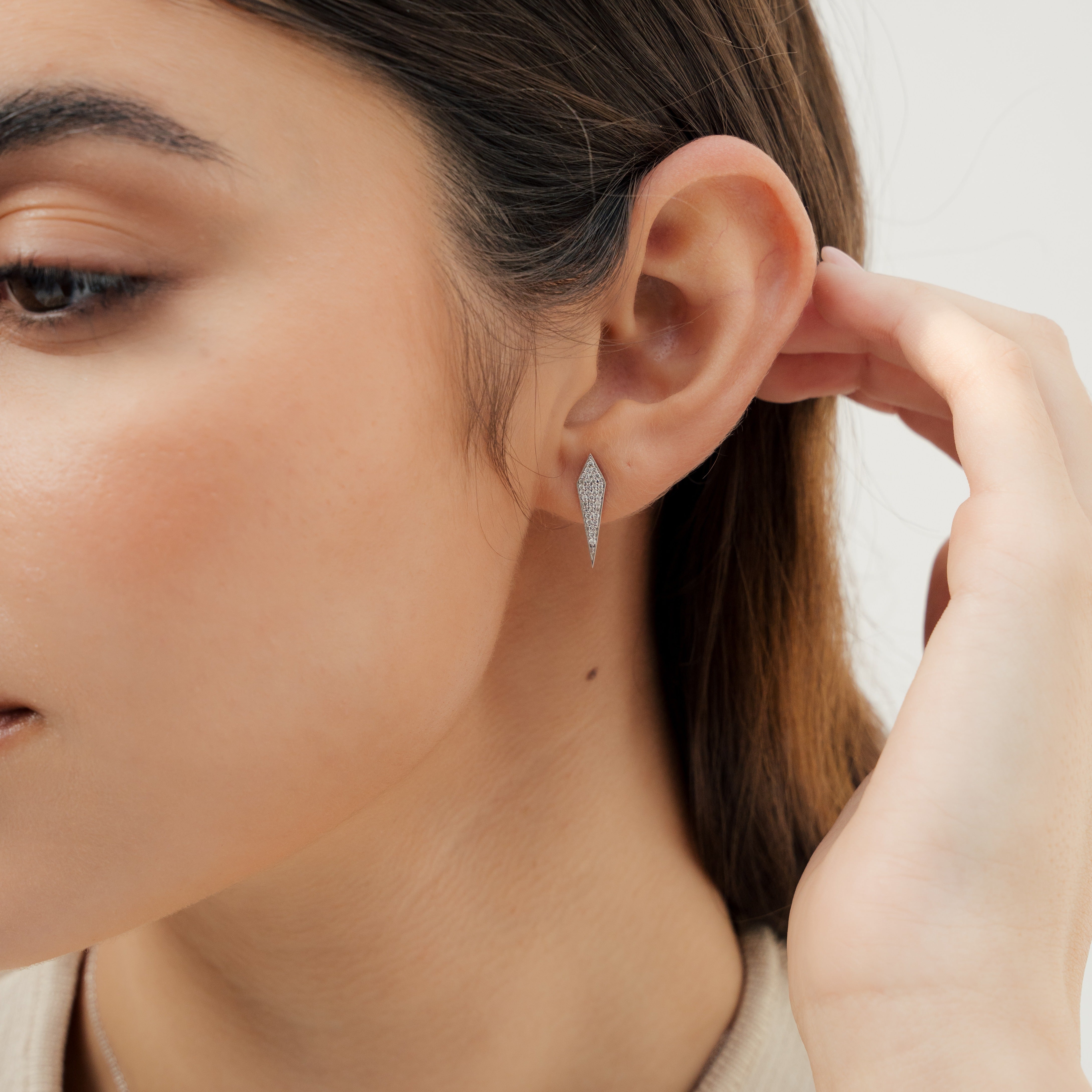 Lustre Bold Stud Earrings - Yellow Gold lifestyle#Metal Colour_Yellow Gold