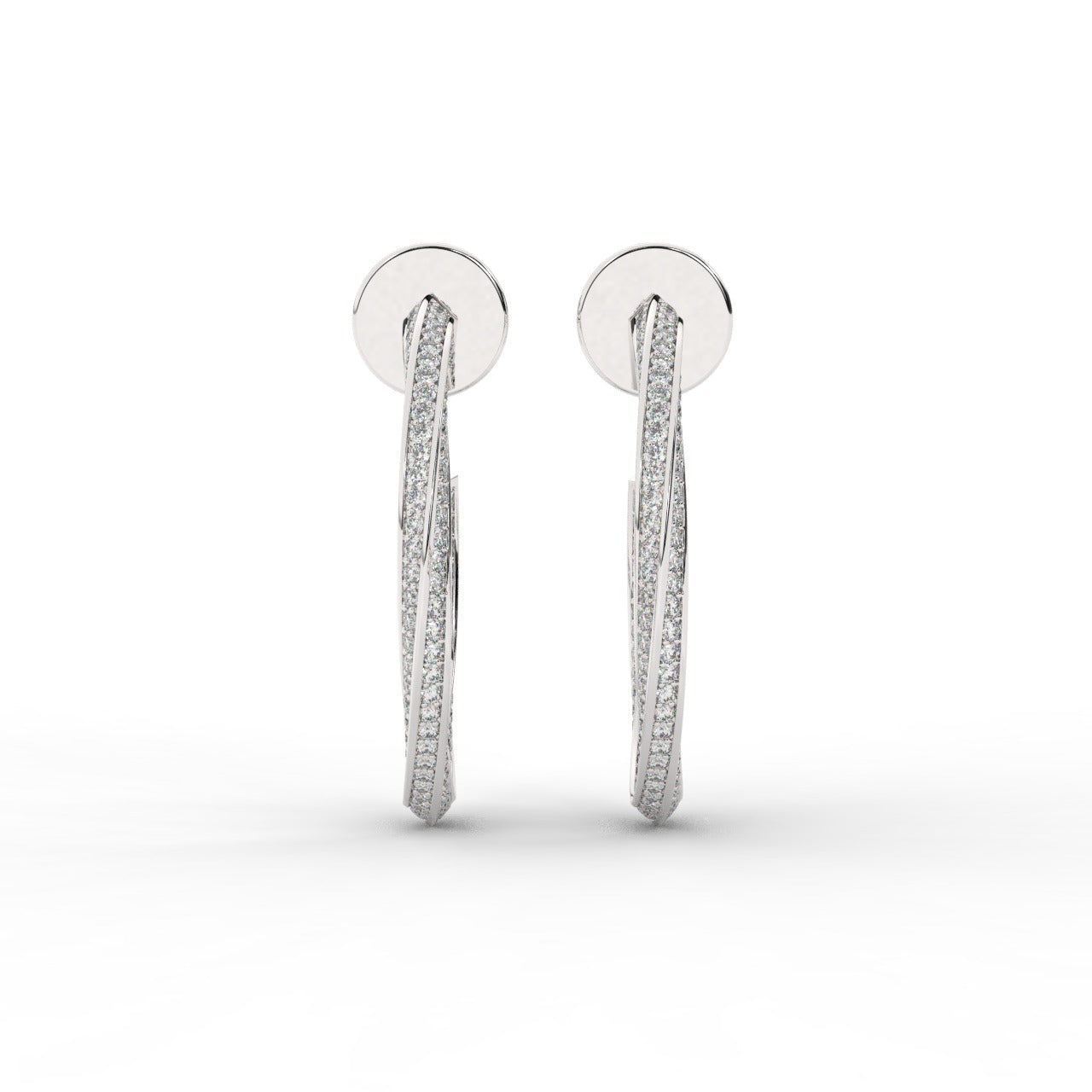 Chiara Hoop Earrings - White Gold#Metal Colour_White Gold