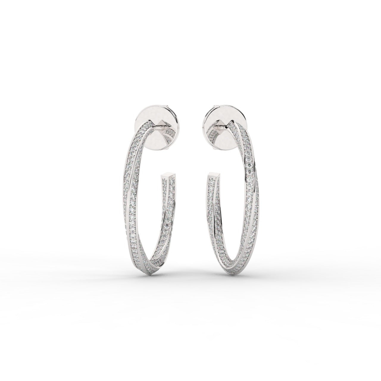 Chiara Hoop Earrings - White Gold#Metal Colour_White Gold
