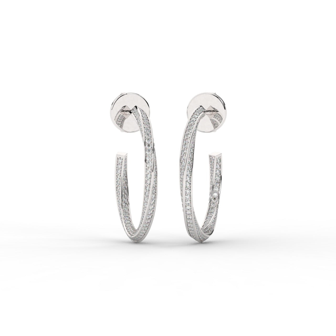 Chiara Hoop Earrings - White Gold#Metal Colour_White Gold