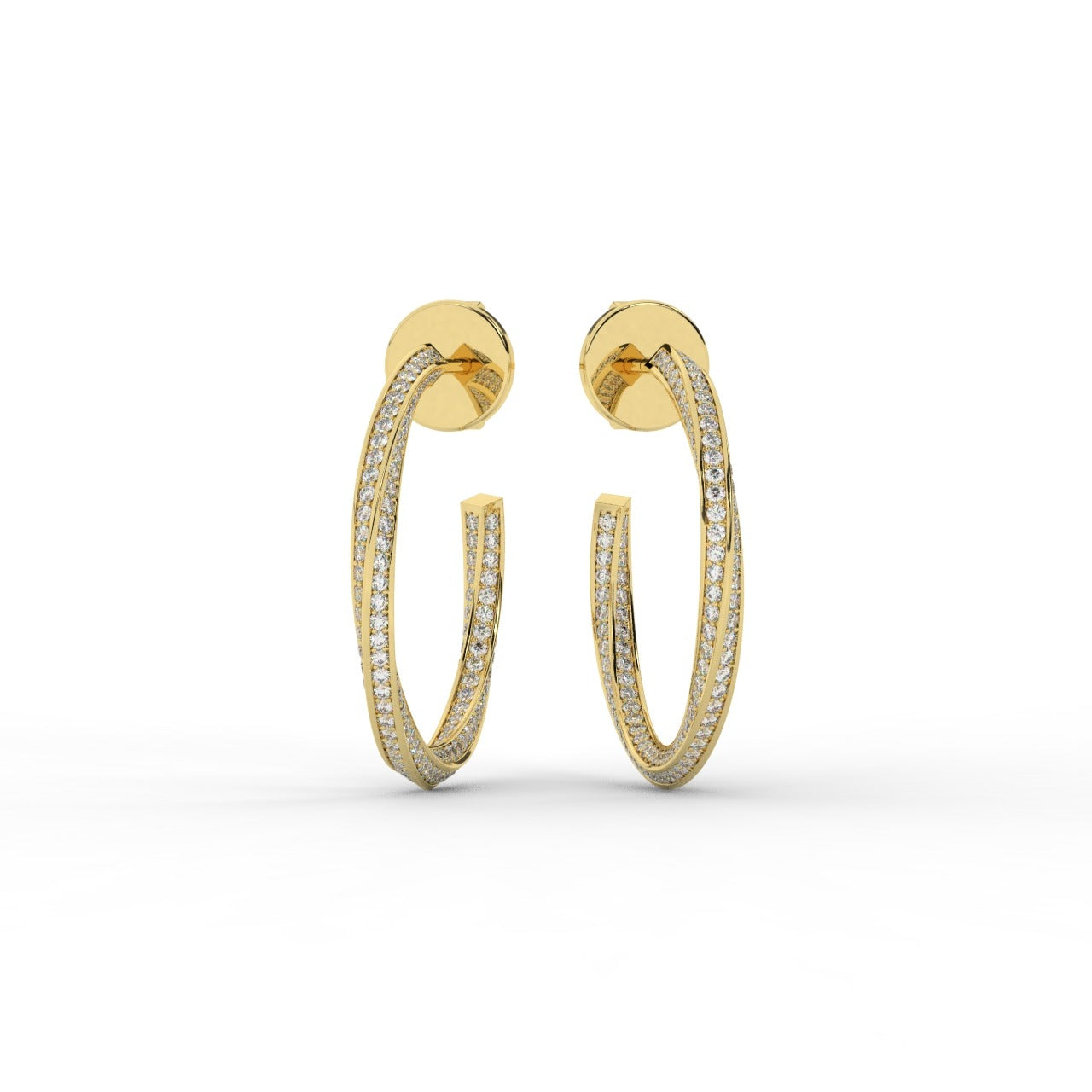 Chiara Hoop Earrings - Yellow Gold#Metal Colour_Yellow Gold