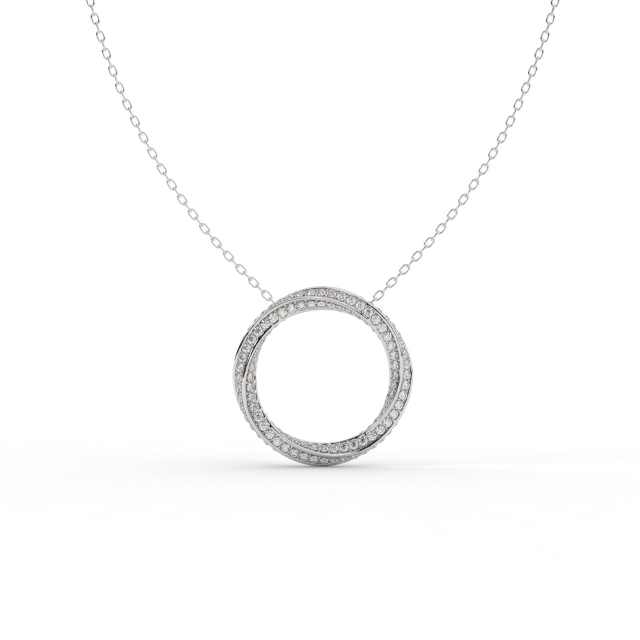 Chiara Mobius Pendant Necklace - White Gold#Metal Colour_White Gold