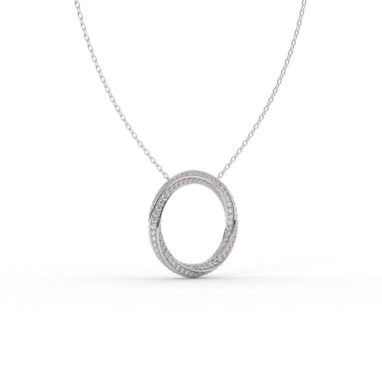 Chiara Mobius Pendant Necklace - White Gold#Metal Colour_White Gold