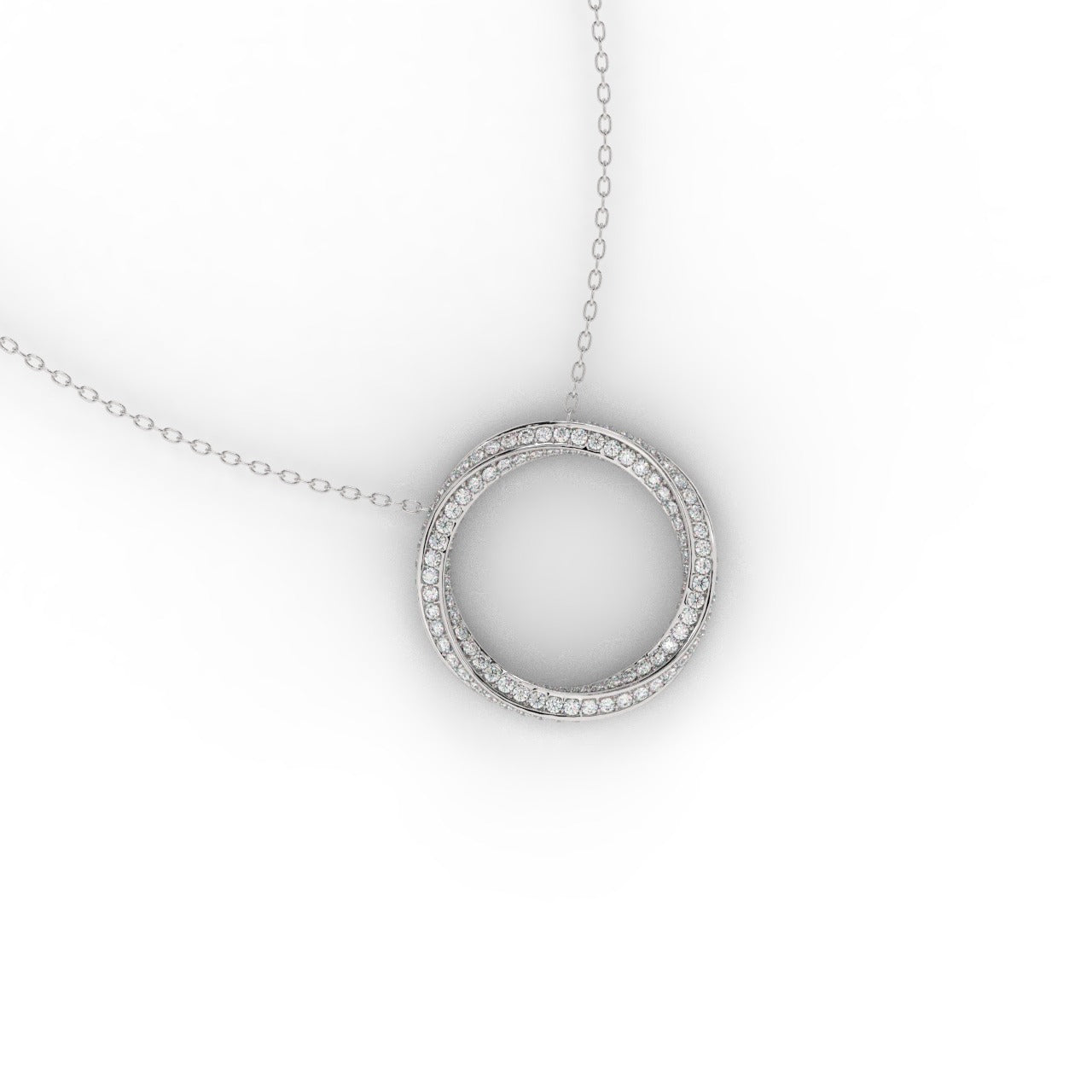 Chiara Mobius Pendant Necklace - White Gold#Metal Colour_White Gold