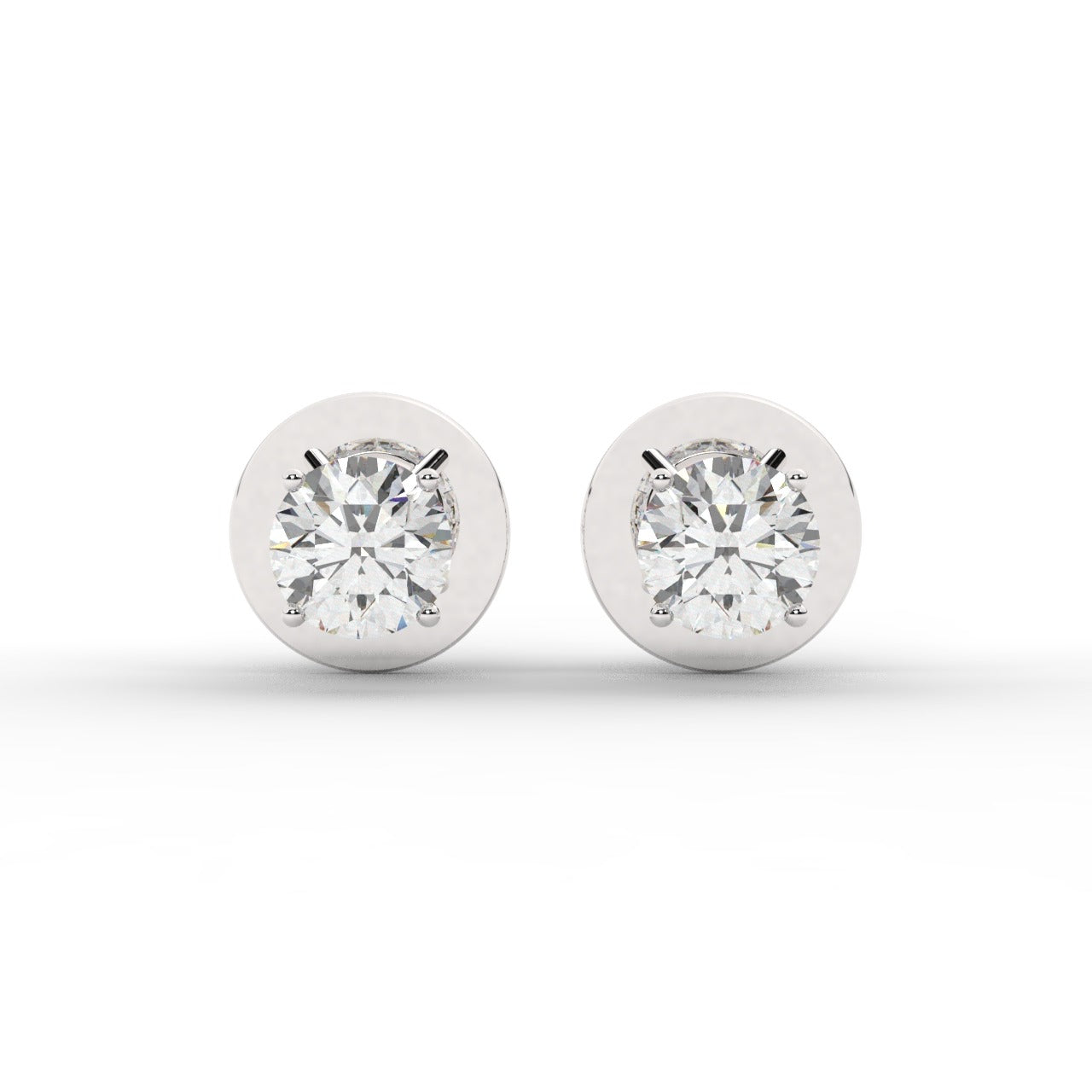 Audrey Diamond Earrings - White Gold 3.8mm#Metal Colour_White Gold#Stone Size_3.8mm