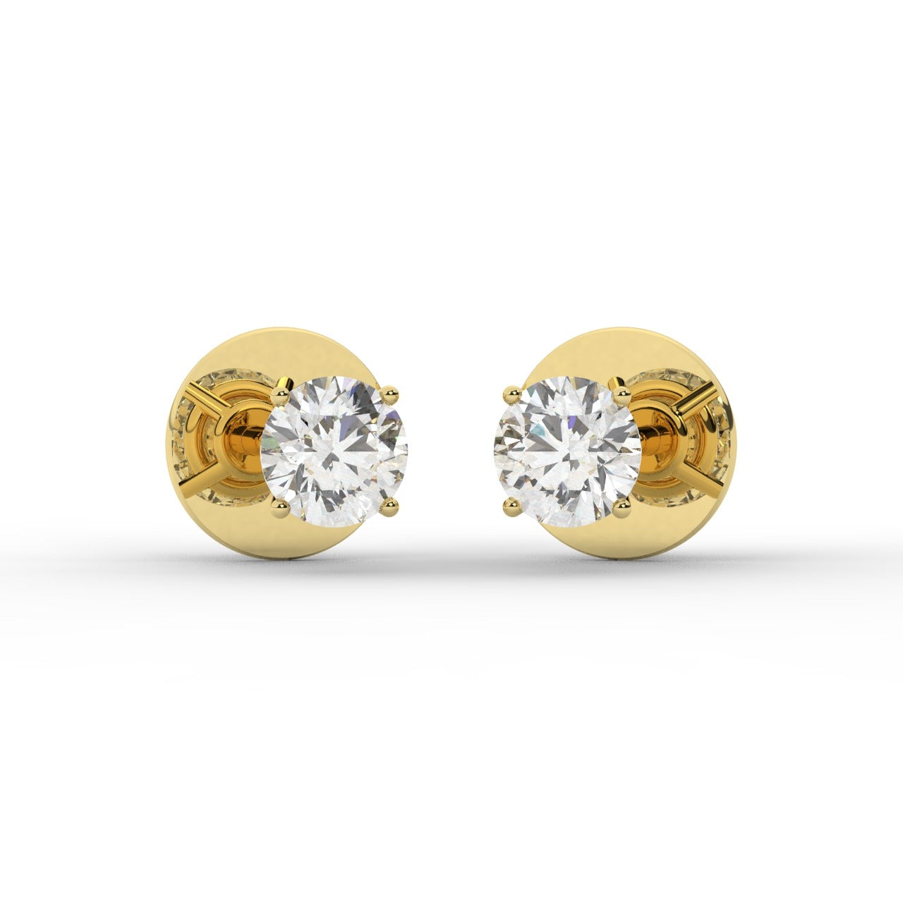 Audrey Diamond Earrings - Yellow Gold 3.8mm#Metal Colour_Yellow Gold#Stone Size_3.8mm