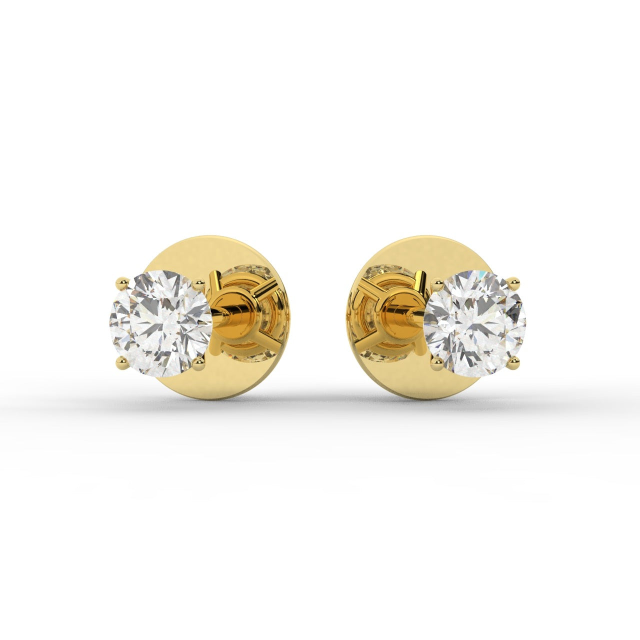Audrey Diamond Earrings - Yellow Gold 3.8mm#Metal Colour_Yellow Gold#Stone Size_3.8mm