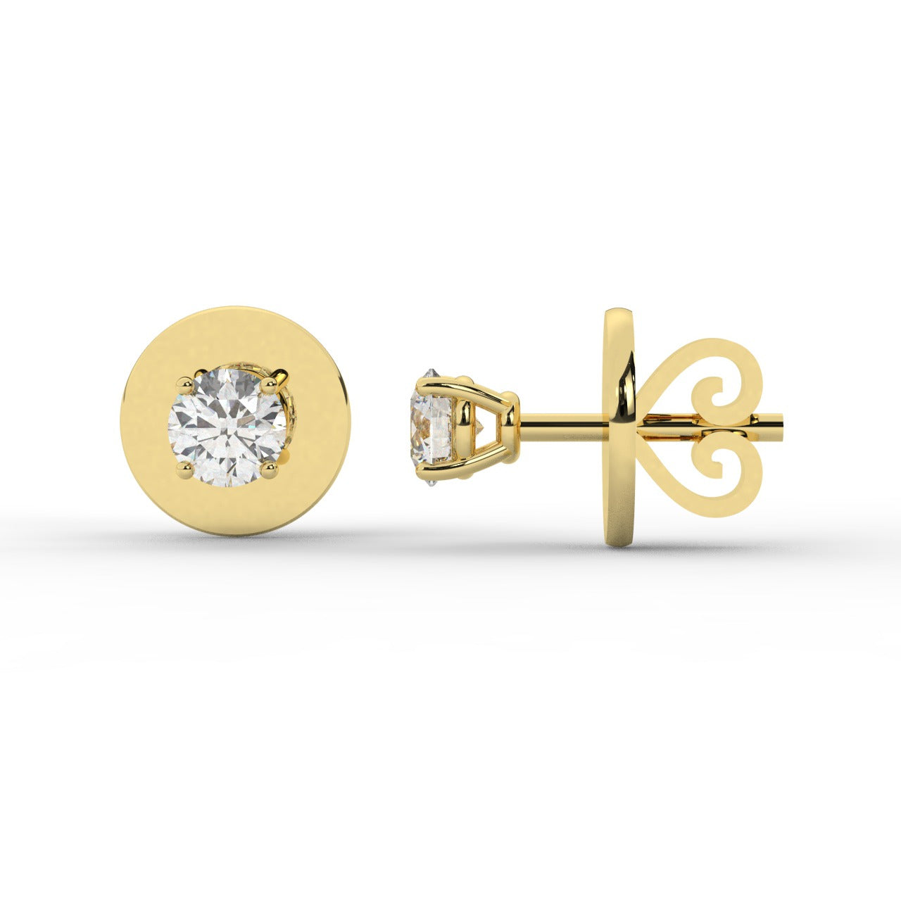 Audrey Diamond Earrings - Yellow Gold 3mm#Metal Colour_Yellow Gold#Stone Size_3mm