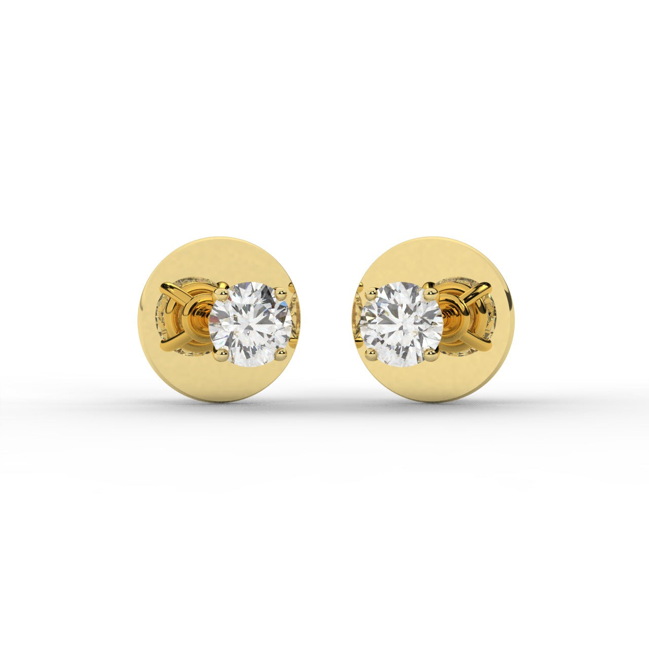 Audrey Diamond Earrings - Yellow Gold 3mm#Metal Colour_Yellow Gold#Stone Size_3mm
