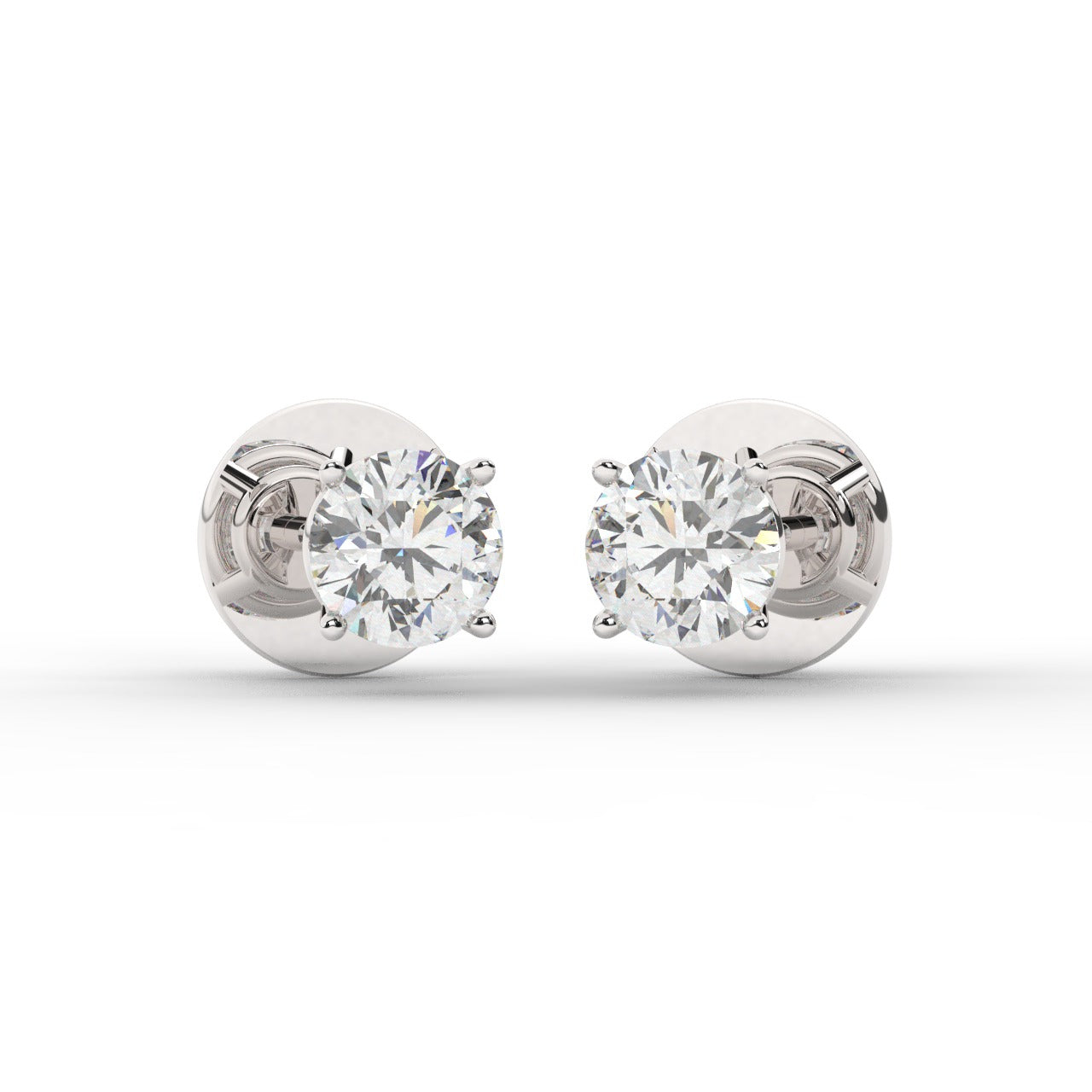 Audrey Diamond Earrings - White Gold 4.5mm#Metal Colour_White Gold#Stone Size_4.5mm