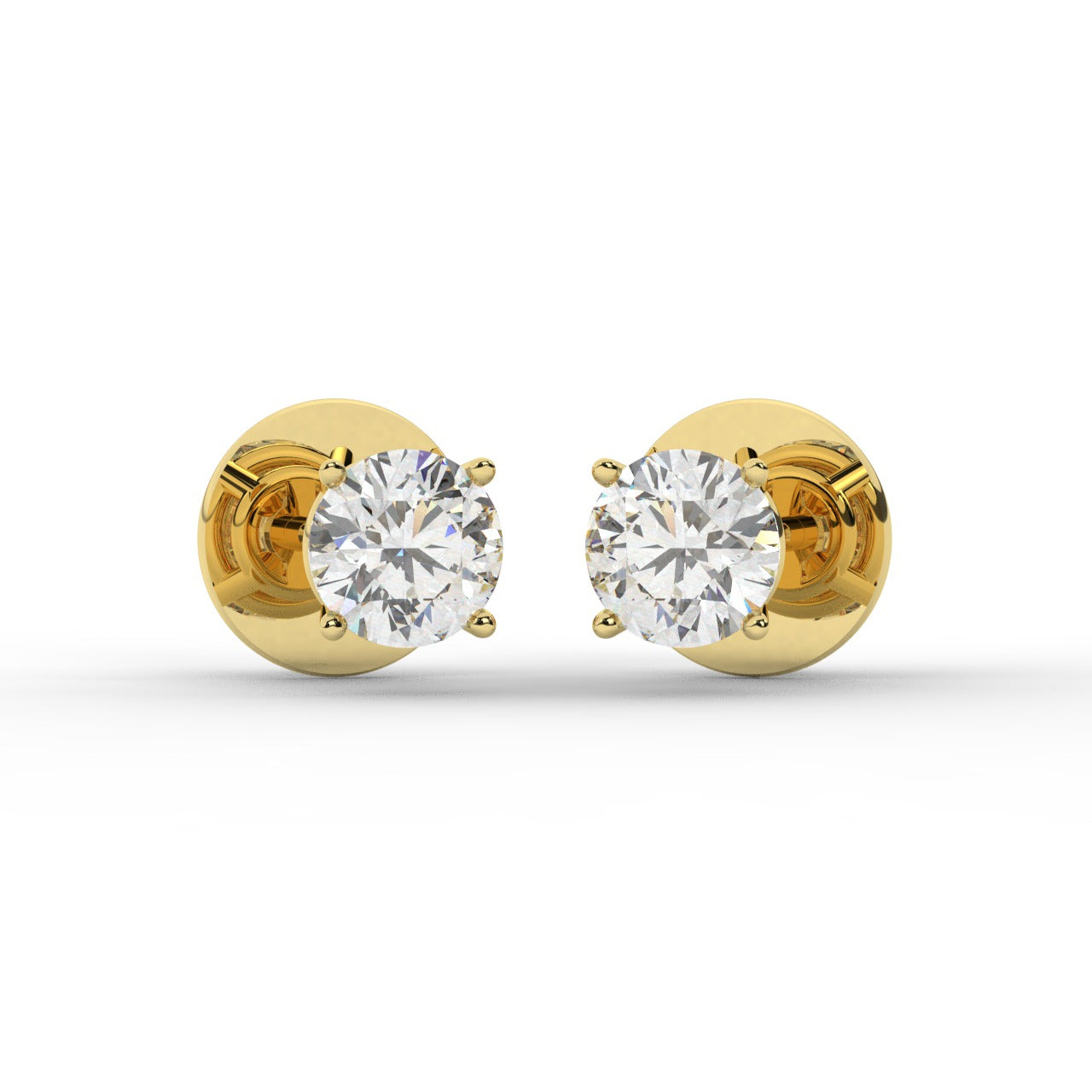 Audrey Diamond Earrings - Yellow Gold 4.5mm#Metal Colour_Yellow Gold#Stone Size_4.5mm