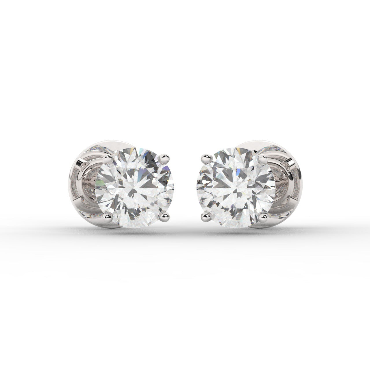 Audrey Diamond Earrings - White Gold 5.2mm#Metal Colour_White Gold#Stone Size_5.2mm