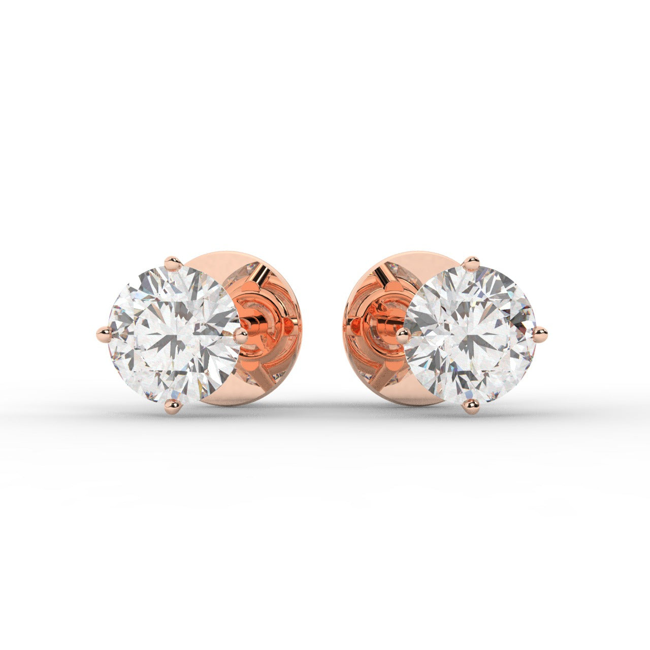 Audrey Diamond Earrings - Rose Gold 5.5mm#Metal Colour_Rose Gold#Stone Size_5.5mm