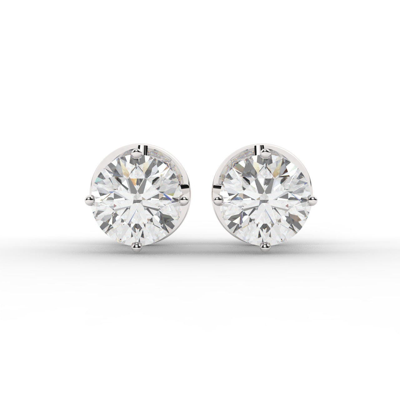 Audrey Diamond Earrings - White Gold 5.5mm#Metal Colour_White Gold#Stone Size_5.5mm