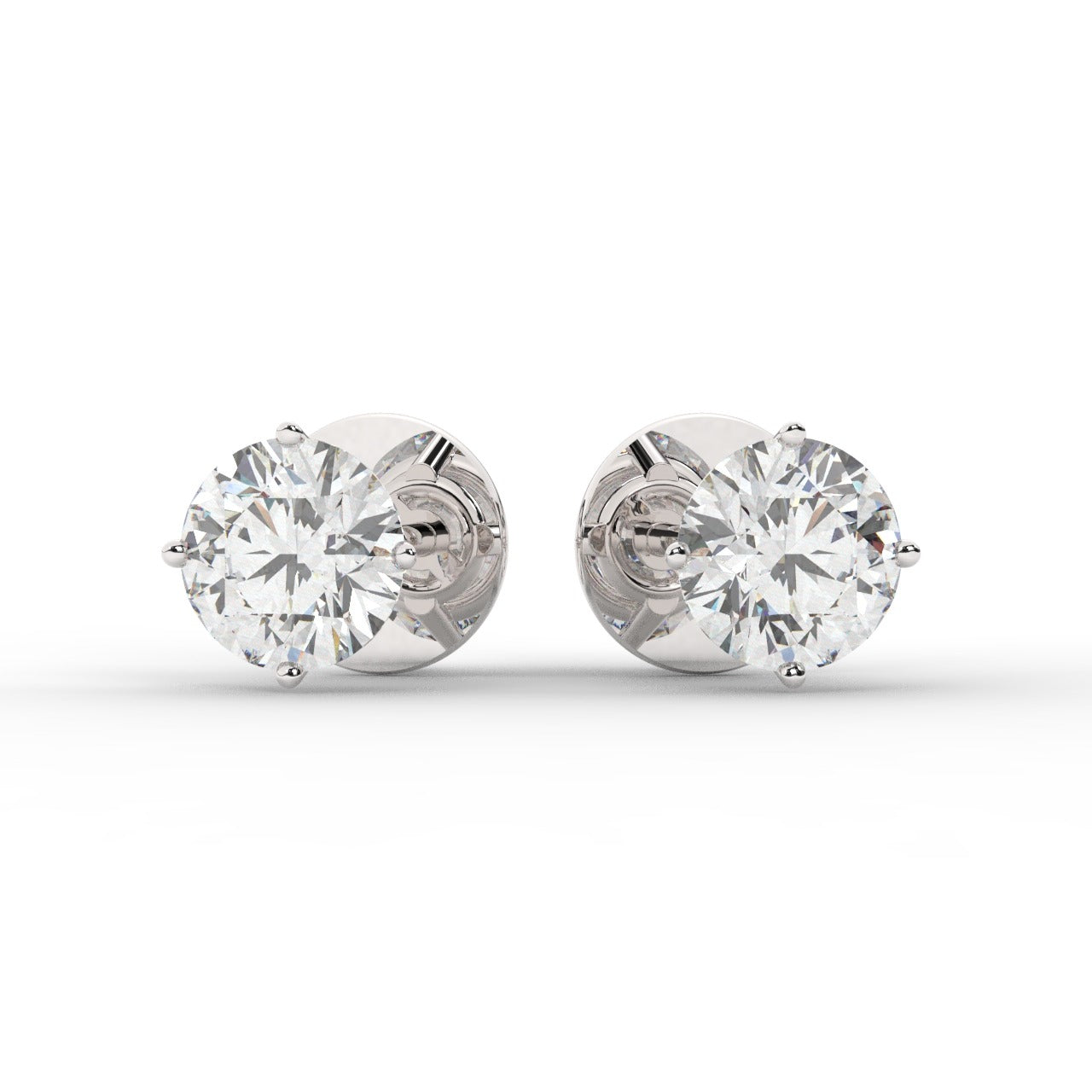 Audrey Diamond Earrings - White Gold 5.5mm#Metal Colour_White Gold#Stone Size_5.5mm